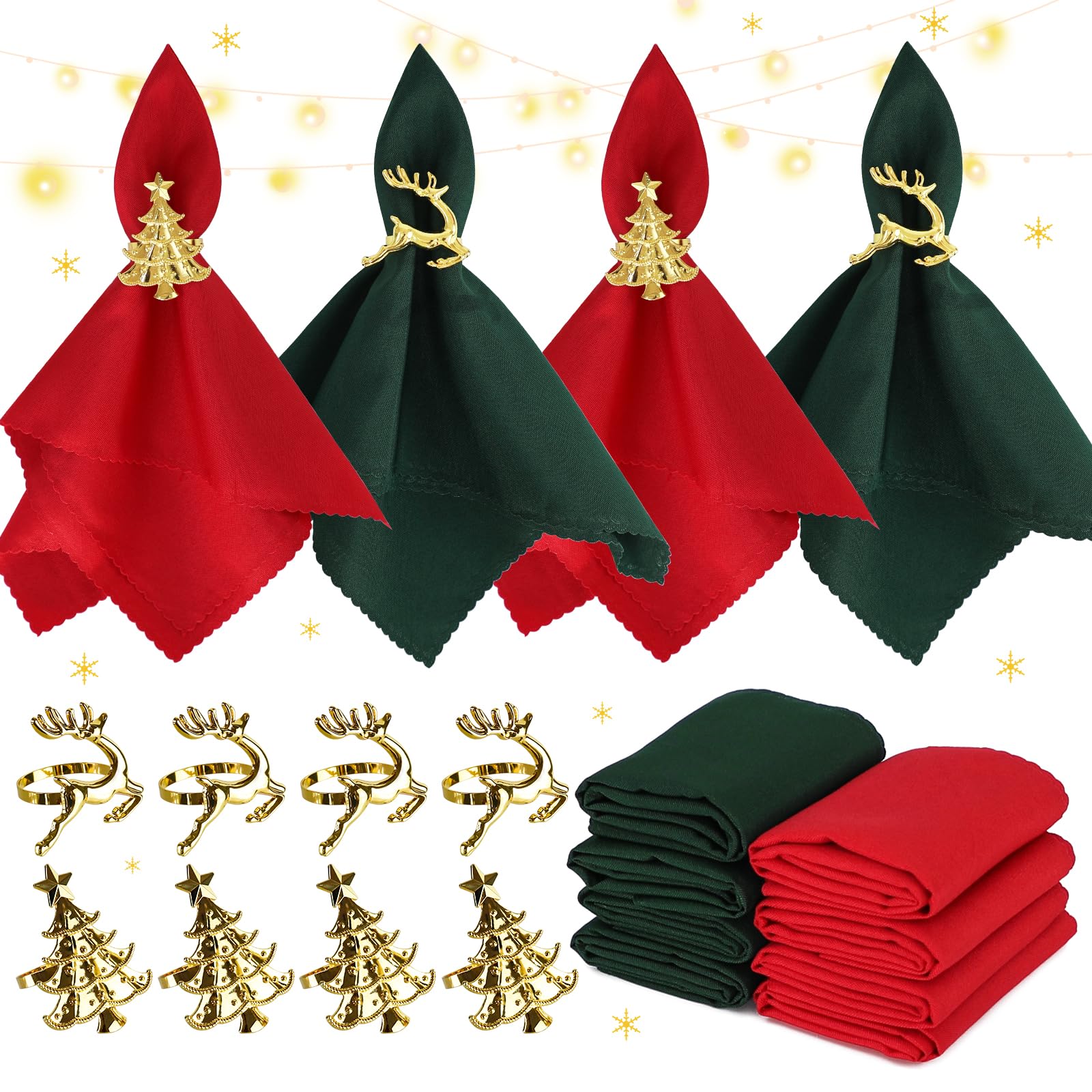 TANTOPALE Serviettes of Textile, Solid Color Dinner Napkin Cloth, Cloth Napkin Set for Dinning Table, Party Decoration, Holiday, Wedding Décor