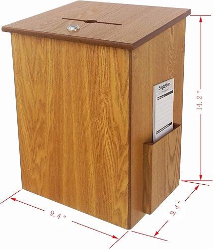 Miniatura 4 de FixtureDisplays Caja de donación, caja de diezmo, caja de ofrendas para la iglesia, urna de sugerencia de comentarios 9-12 pulgadas de ancho x 13-78