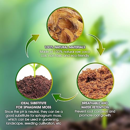 Miniatura 5 de Ladrillos de fibra de coco premium, 4 piezas, mezcla inicial de fibra de coco comprimida 100% orgánica con bajo equilibrio de EC y pH para