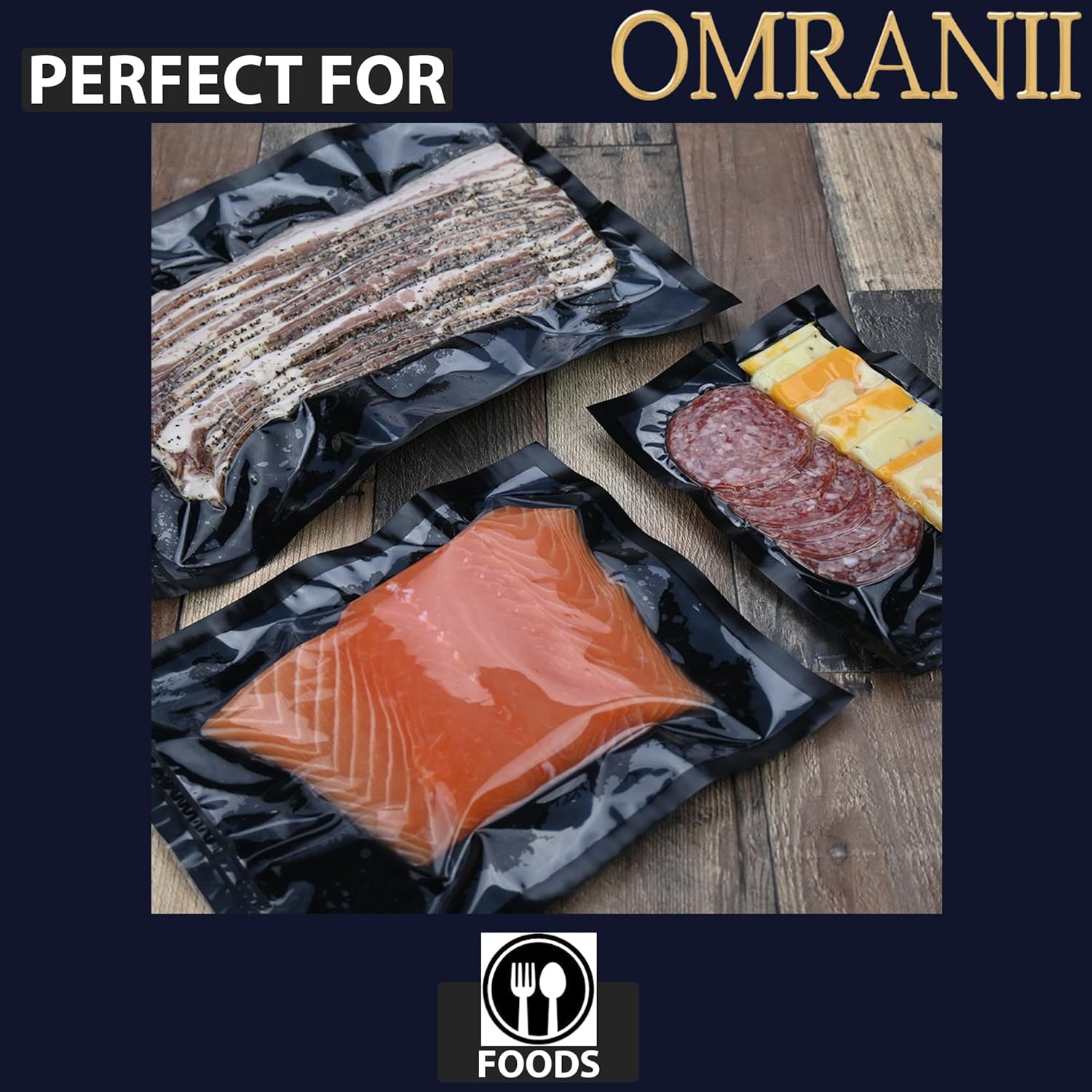 Co-Extruded Black Back Vacuum Pouch 3Mil, 6" X 8" & 1000 Bags | High Clarity & Strength, Excellent Oxygen & Moisture Barrier, Extended Shelf Life, | Durable Food Storage Bags