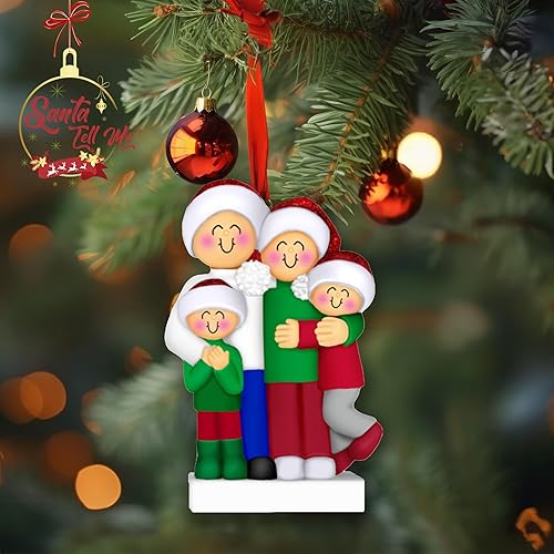 Miniatura 23 de Adornos de Navidad familiares 2024 para árbol familiar, adorno personalizado para familia de 6, adorno de familia de seis, adorno para nietos