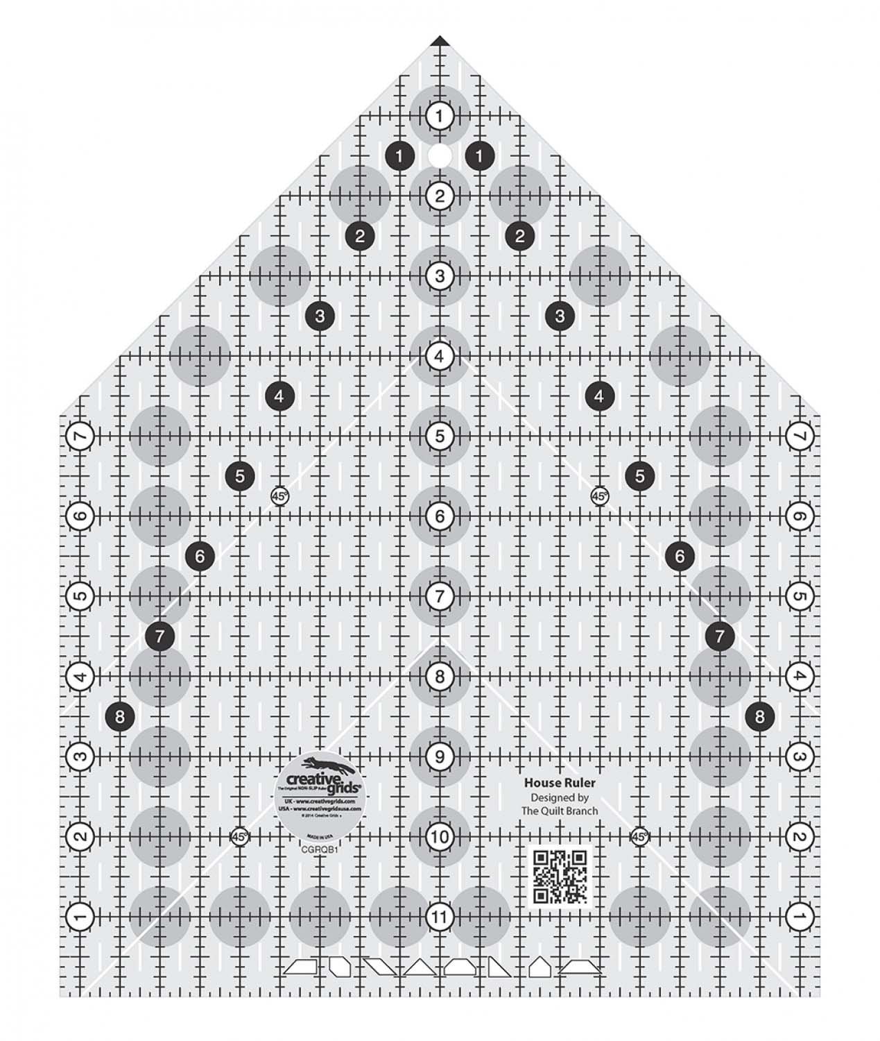 Creative GridsHouse Quilting Ruler Template CGRQB1