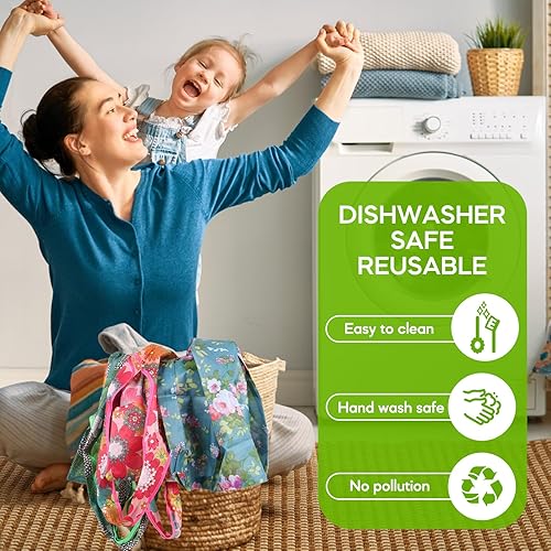 Miniatura 5 de SZUAH Paquete de 6 bolsas plegables reutilizables para comestibles, bolsas de compras para comestibles, bolsas de compras para guardar en el