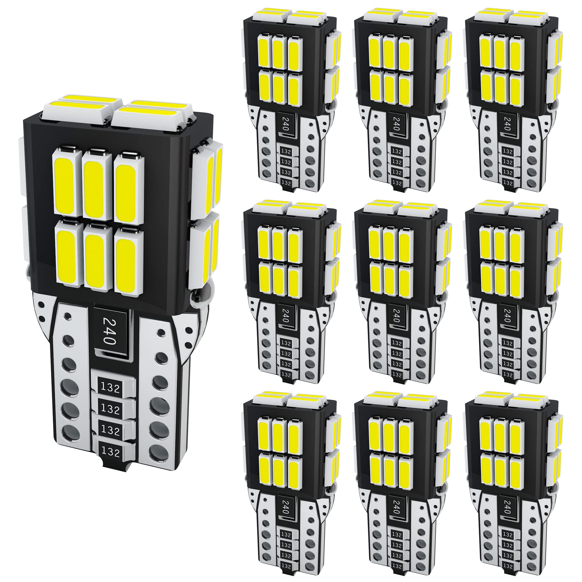 Kit 10 Lampadine LED T10 CANBUS - Per Luci Auto, Posizione, Targa, Interni, Bianco 6000K - Foto 4