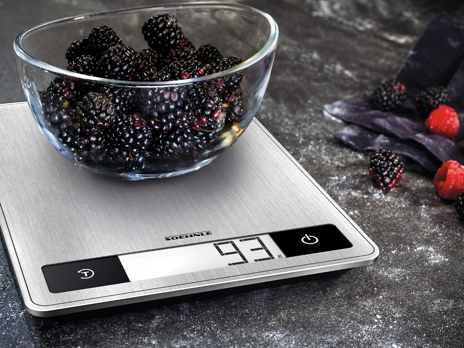 Soehnle Page Profi, Digital Kitchen Scale, Silver, Weight up to 15kg (1g Accuracy), Household Scale with Patented Sensor Touch Function, Electronic Scale incl. Batteries - Afbeelding 6