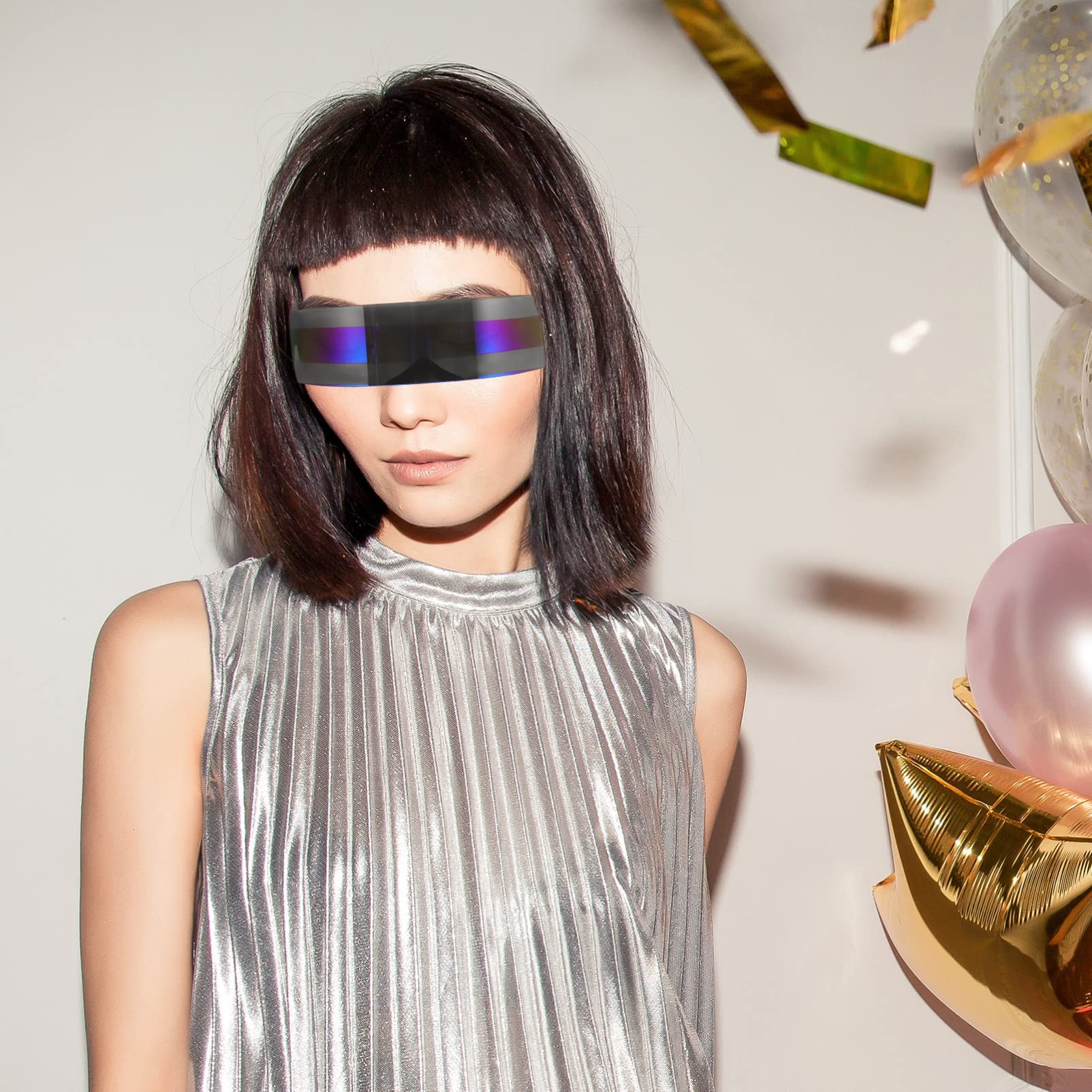 GALPADA 10piezas Gafas Translucidas Divertidas Para Fiestas Accesorios De Fiesta Cibernética Lentes Estilo Futurista Para Festivales y Eventos Sociales