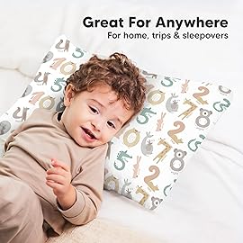KeaBabies Toddler Pillowcase 13x18 - Organic Cotton Toddler Pillowcase for Kids, Boys, Girls, Soft & Durable Cotton Cover for Miniature Sleepy Pillows,Cute Colors,Pillow Sold Separately (Wild Count)