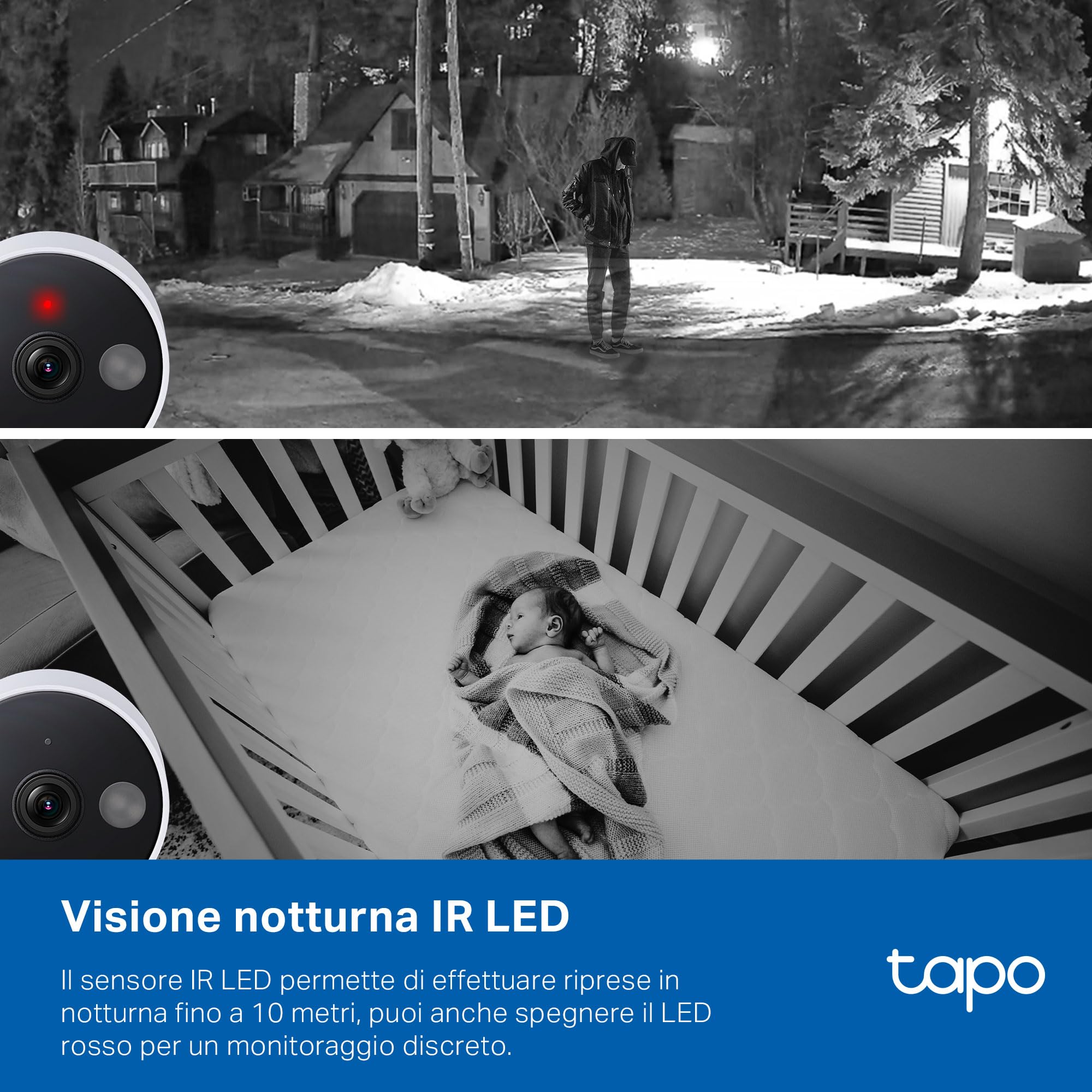 Tapo C120 Telecamera Wi-Fi Esterno & Interno, Videocamera Sorveglianza 2K 4MP, Sicurezza Domestica AI, Visione Notturna, Installazione semplice, Base Magnetica, IP66 Resistente Alle Intemperie, Alexa