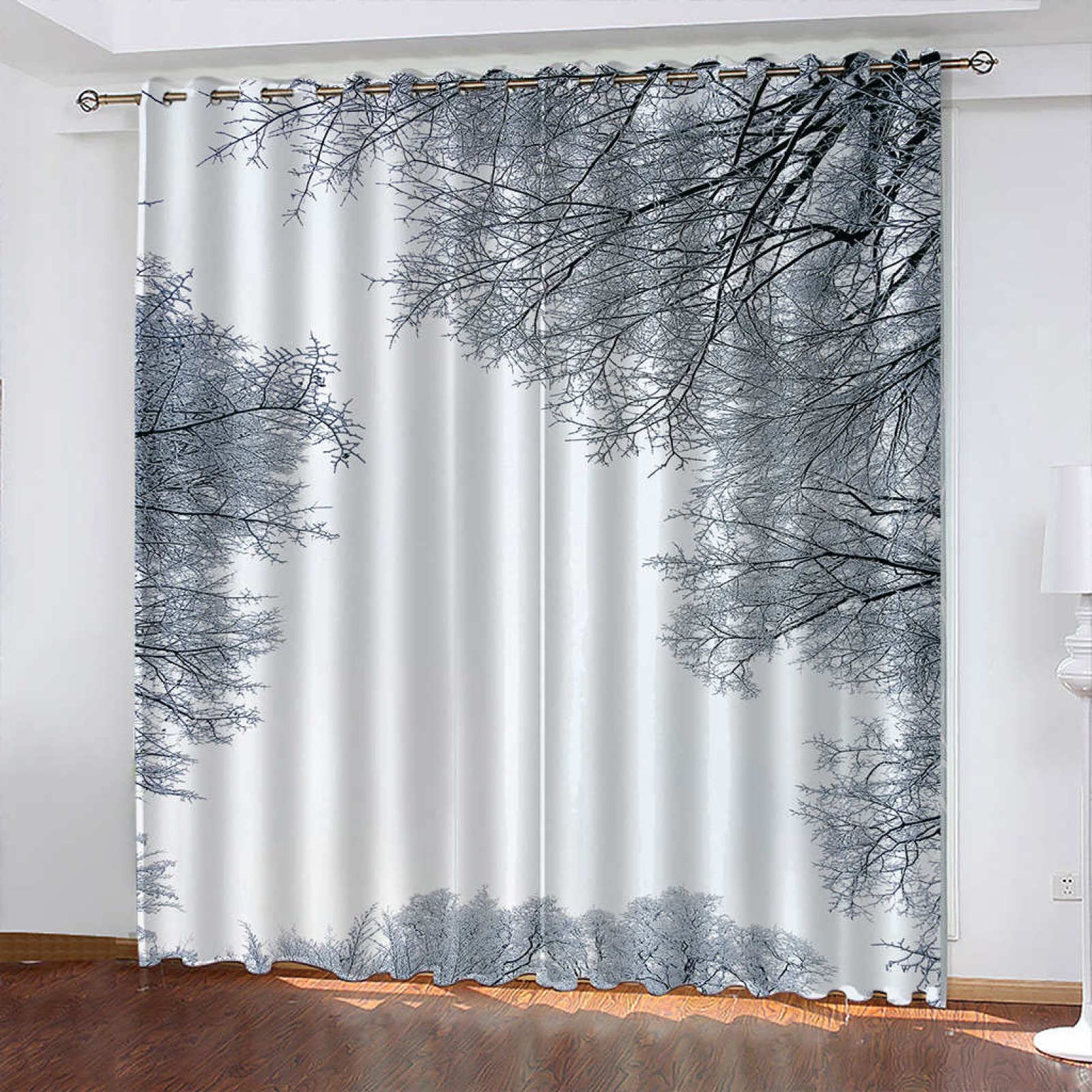 防音カーテン 110x215cm 2枚入 Amazon｜防音カーテン 遮音カーテン 幅110 x 丈215 cm x 2枚入 雪の木