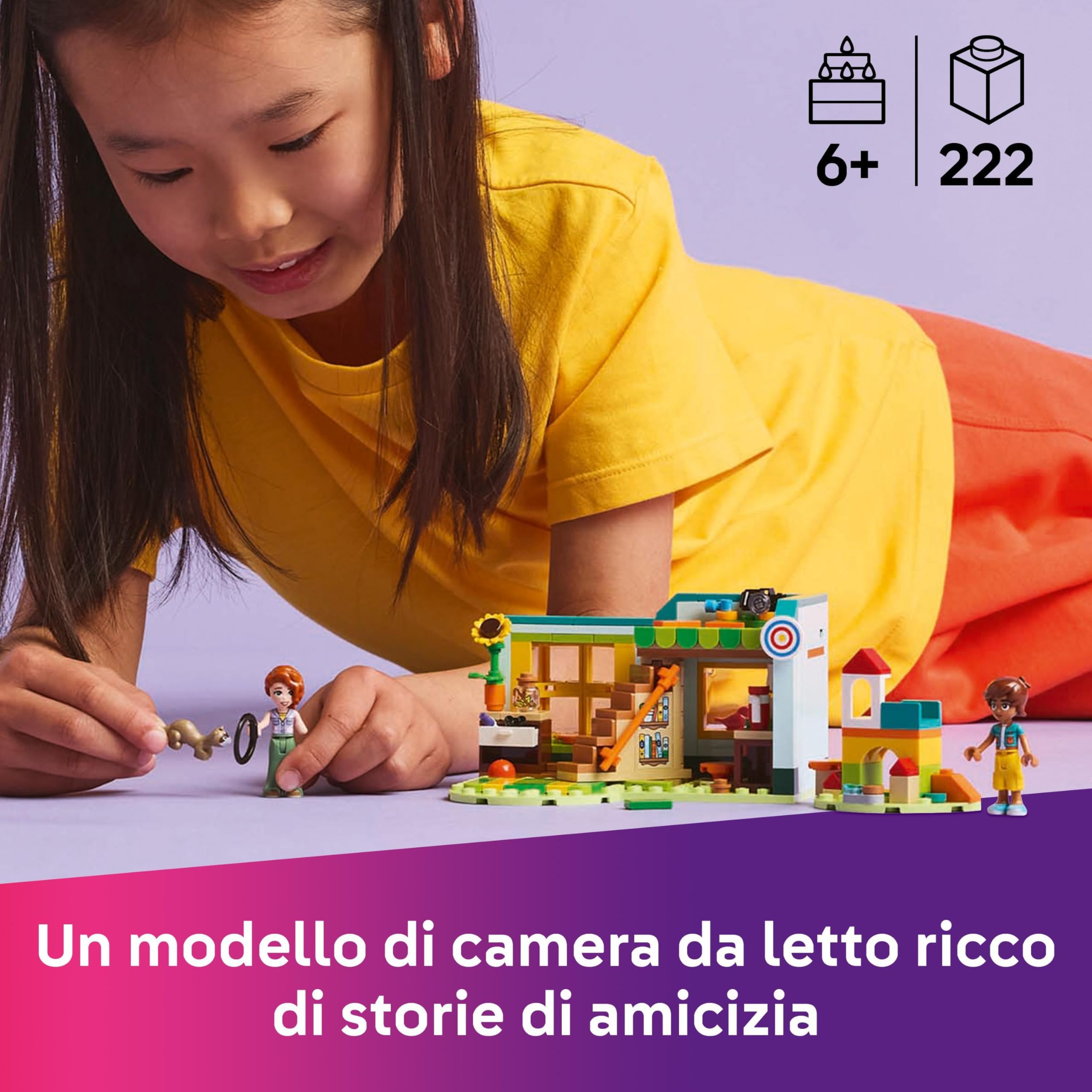 LEGO Friends La Camera di Autumn, Giochi Creativi per lo Sviluppo delle Abilità Sociali delle Bambine da 6 Anni Amanti della Natura con Cameretta da Costruire, Animali Giocattolo e 2 Personaggi 42646