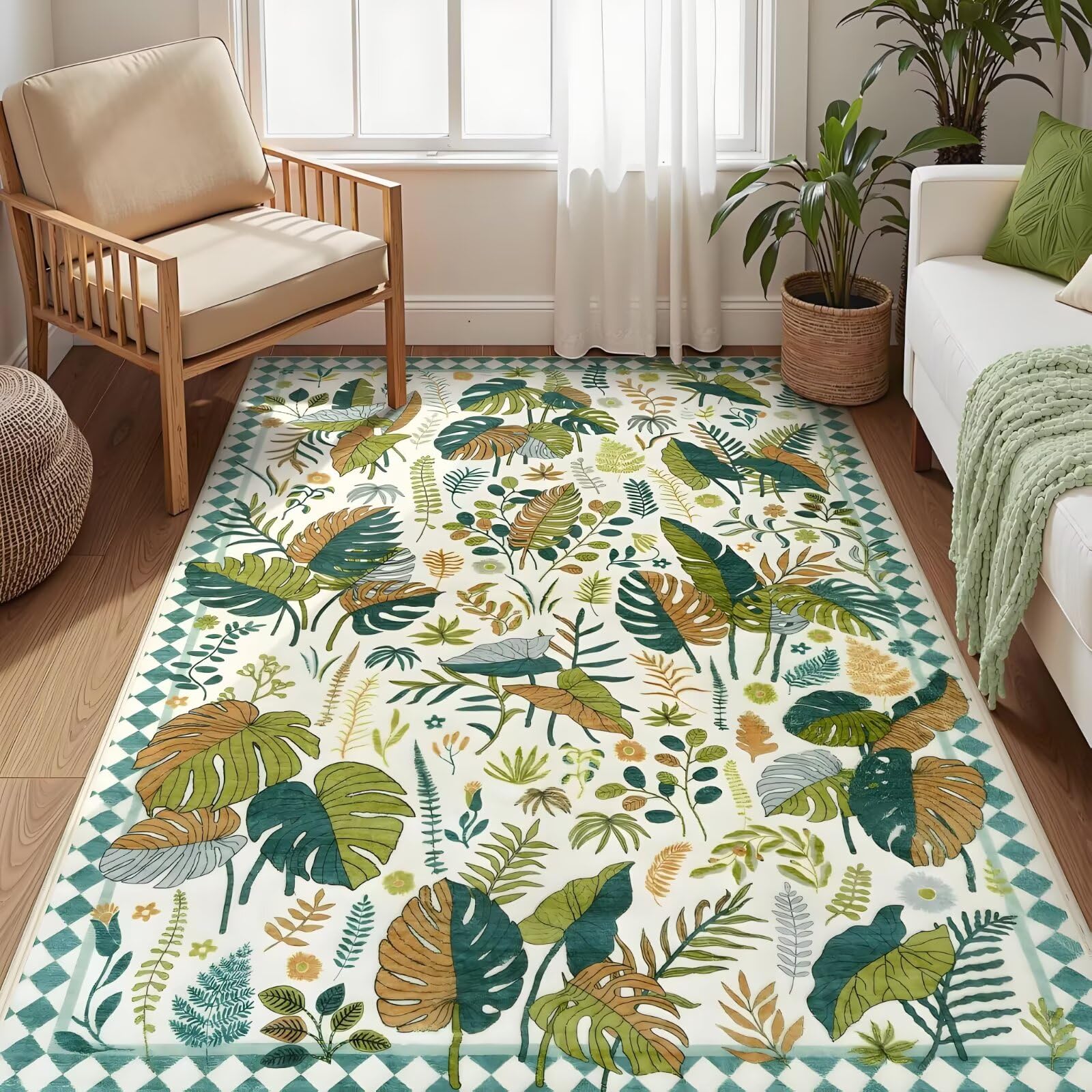 Alfombra verde antimanchas 100x200 para proteger el suelo de la cocina y zonas de juegos infantiles