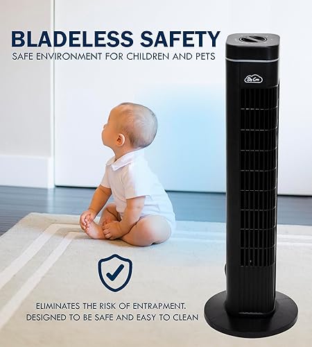 Miniatura 7 de Sky Care - Ventilador de torre para dormitorio, velocidad de 24 piess, ventilador oscilante de 120 con 3 velocidades, 56 db, ventilador de pie,