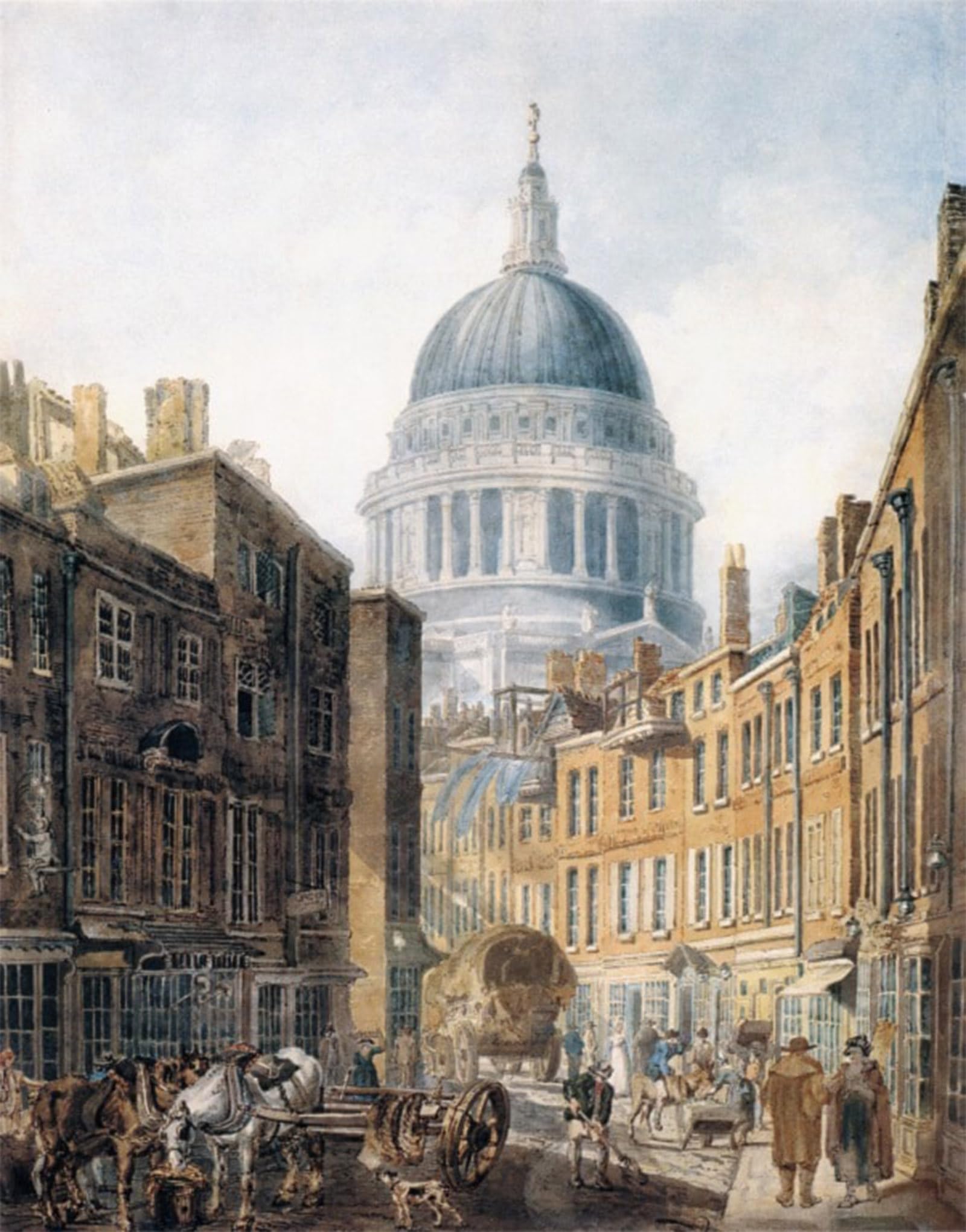 ARTXLXXBN Famous Print Painting Colorful Art Print St Paul s Cathedral From St s-le-grand by Thomas Girtin Canvas Art Decorations for Home Decor 60x90cm