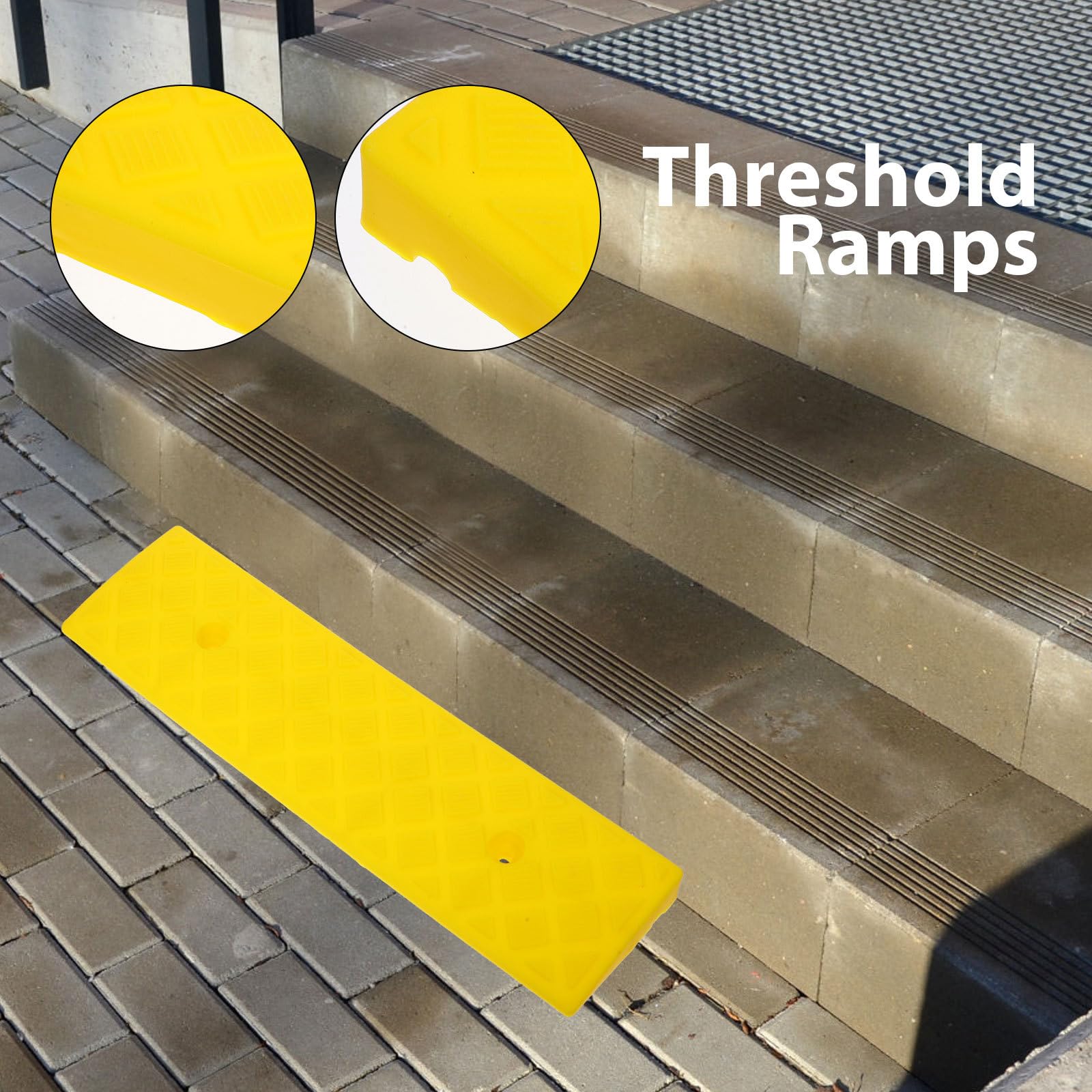 Operitacx Tappetino in Plastica Giallo 2 Pezzi 50x13cm per Biciclette e Mobili Ruote Resistente All'usura e Danni per Casa e Lavoro
