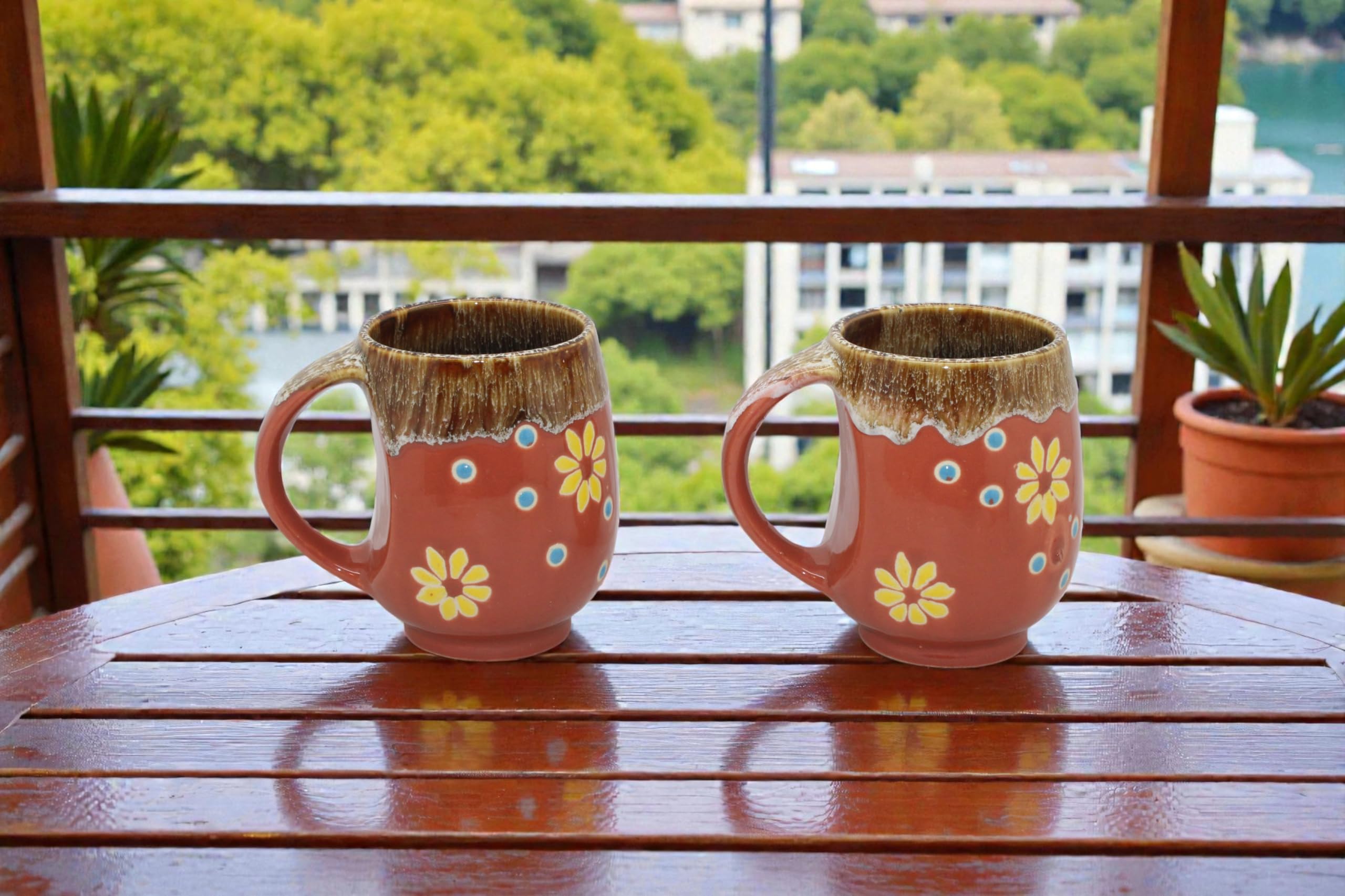 made in FINLAND ククサマグカップ Buy Tea/Milk Matka Design Ceramic Coffee Mug 320 ml Set of 2