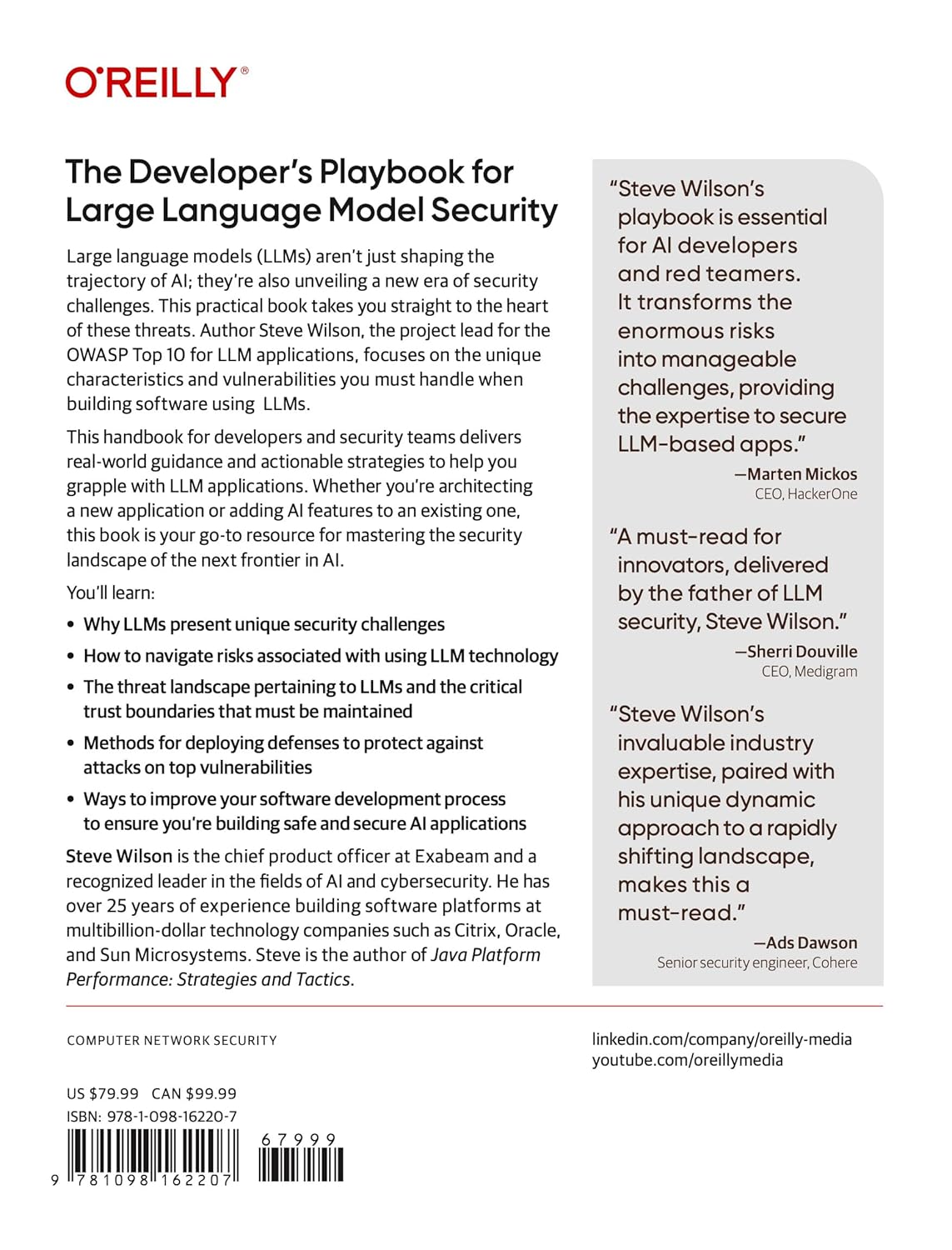 The Developers Playbook for Large Language Model Security: Building Secure AI Applications 1st Edition The Developers Playbook for Large Language Model Security: Building Secure AI Applications 1st Edition