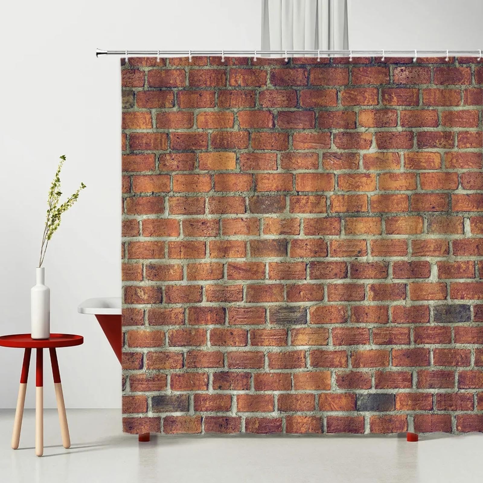 Zasłony prysznicowe w stylu vintage z cegły z kamienia, wodoodporna tkanina, poliester akcesoria łazienkowe wystrój domu, bardzo duża zasłona łazienkowa 240 x 200 cm (94 x 79 cali)