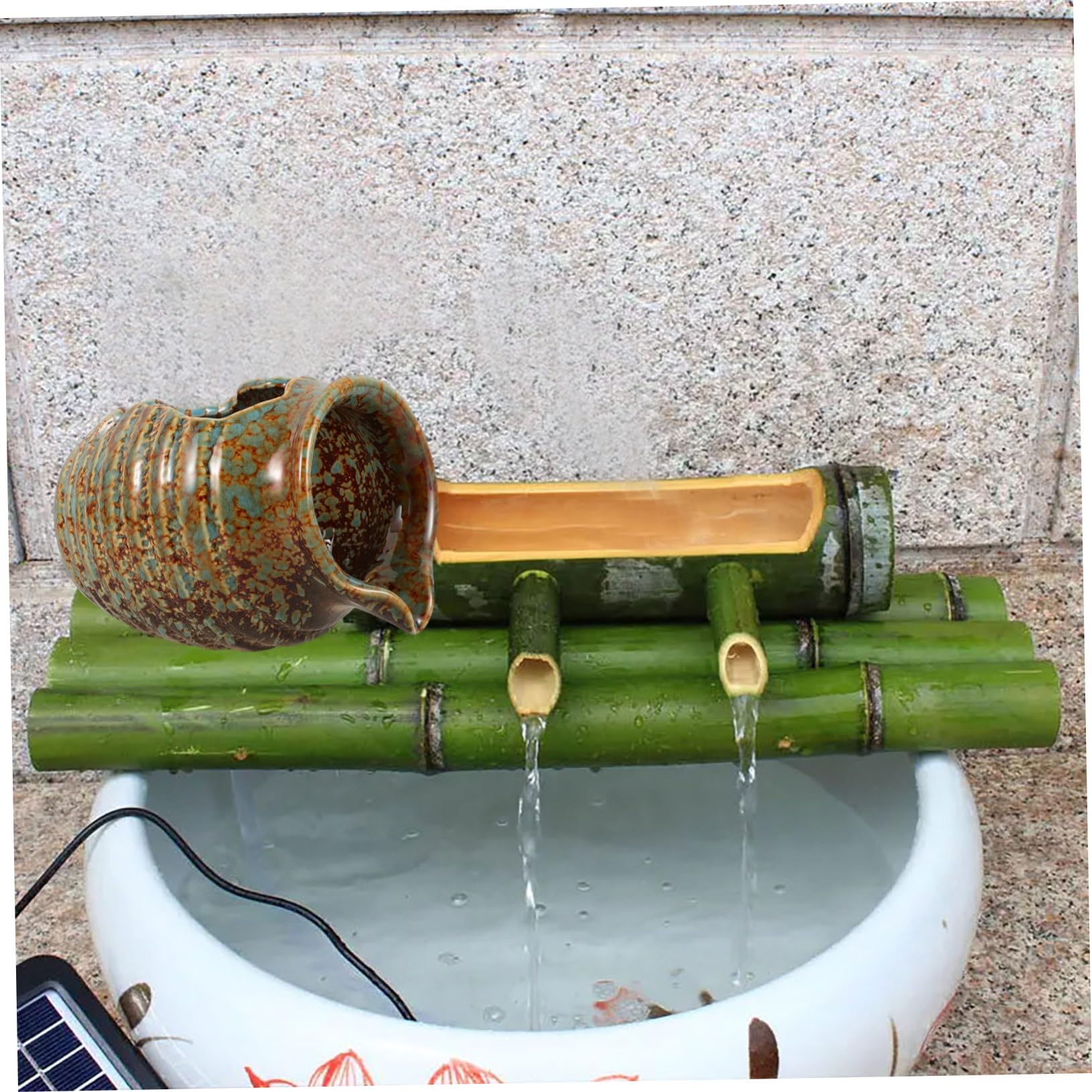 Ipetboom Fontana Decorativa in Ceramica Verde Circolazione D'acqua e Resistente, Vaso per Interni e Balcone per Decorazione e Filtrazione Dell'acqua