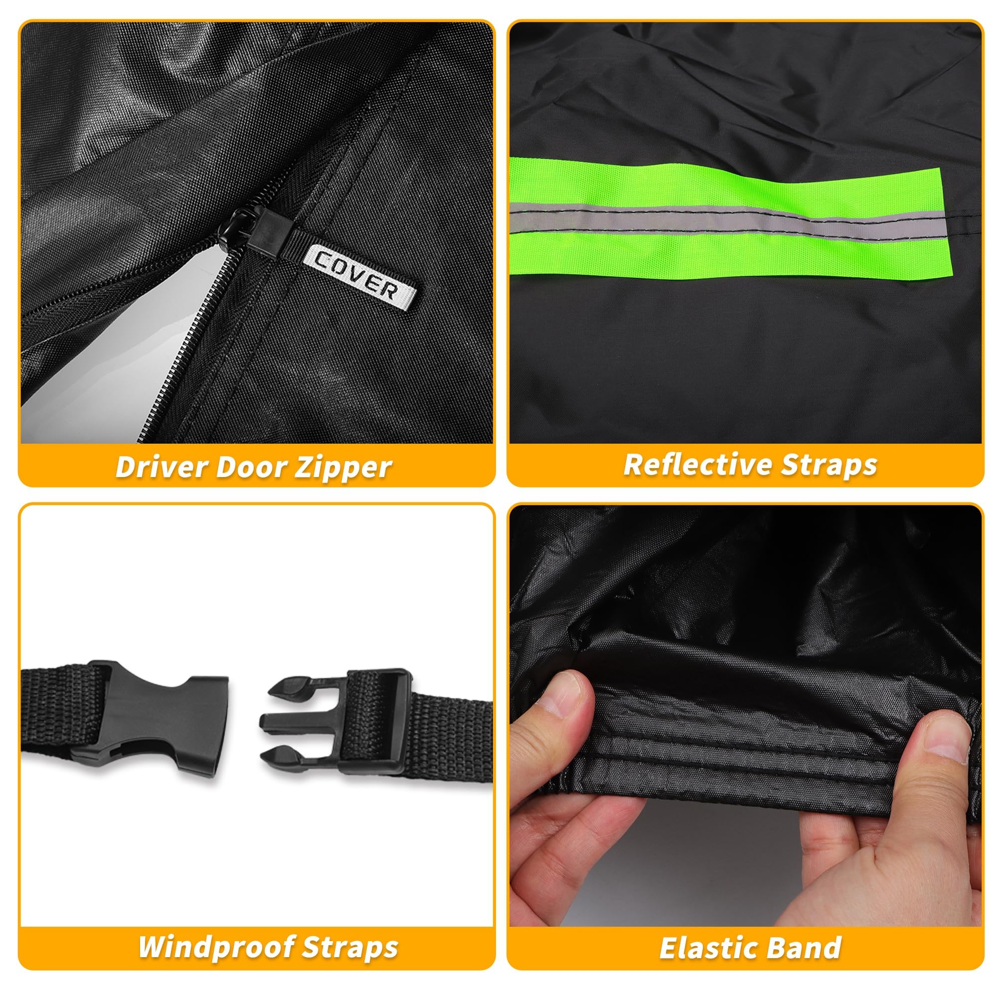 Partuto Car Cover Waterproof All Weather 210D UV Sun Rain Protection for Mini Cooper 2DR with Left Side — view 8