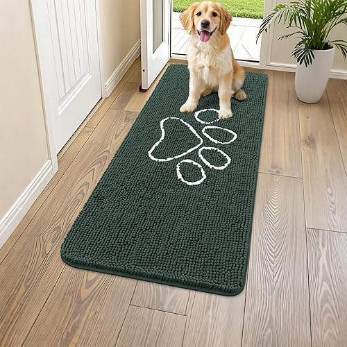 Miniatura 119 de Smiry Tapete para puerta de perro para patas fangosas, absorbente que atrapa la suciedad, antideslizante, de secado rápido, lavable, tapete de