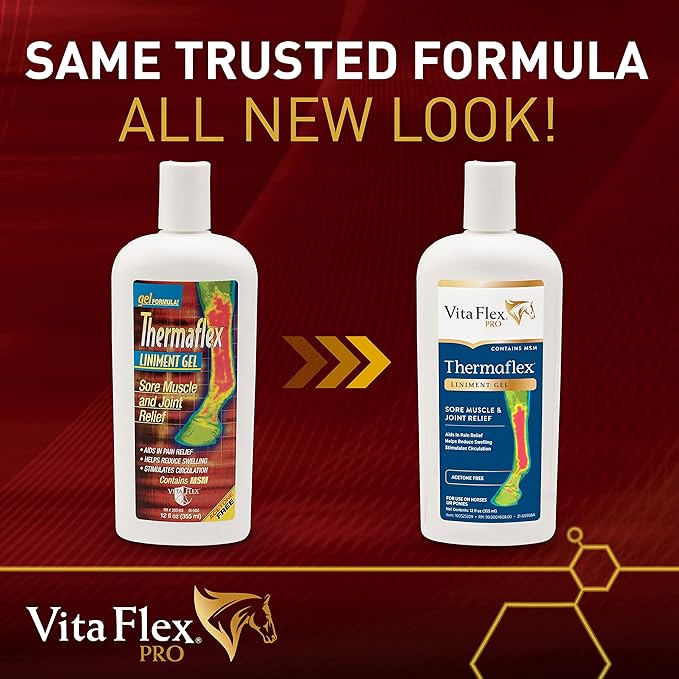 Vita Flex Thermaflex Liniment Gel 12 oz para Caballos miniatura 2