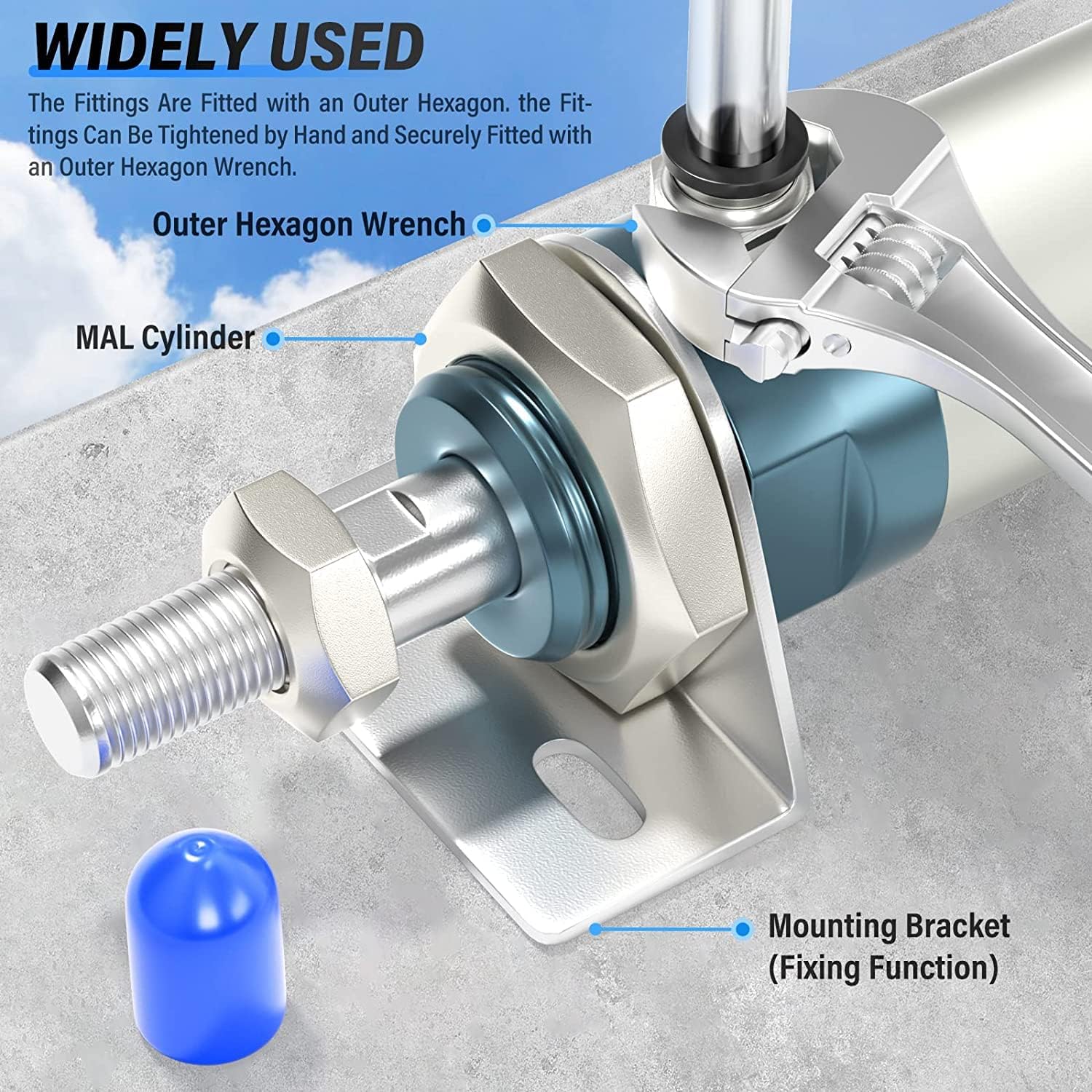 TAILONZ PNEUMATIC Male Straight 1/2 Inch Tube OD x 1/2 Inch NPT Thread Push to Connect Fittings PC-1/2-N4 (Pack of 20)