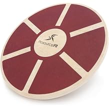 ProsourceFit Wooden Balance Board Non-Slip Wobble Core Trainer 15.75in 39.5cm Diameter with 360 Rotation for Stability Training, Full Body Exercises, Physical Therapy