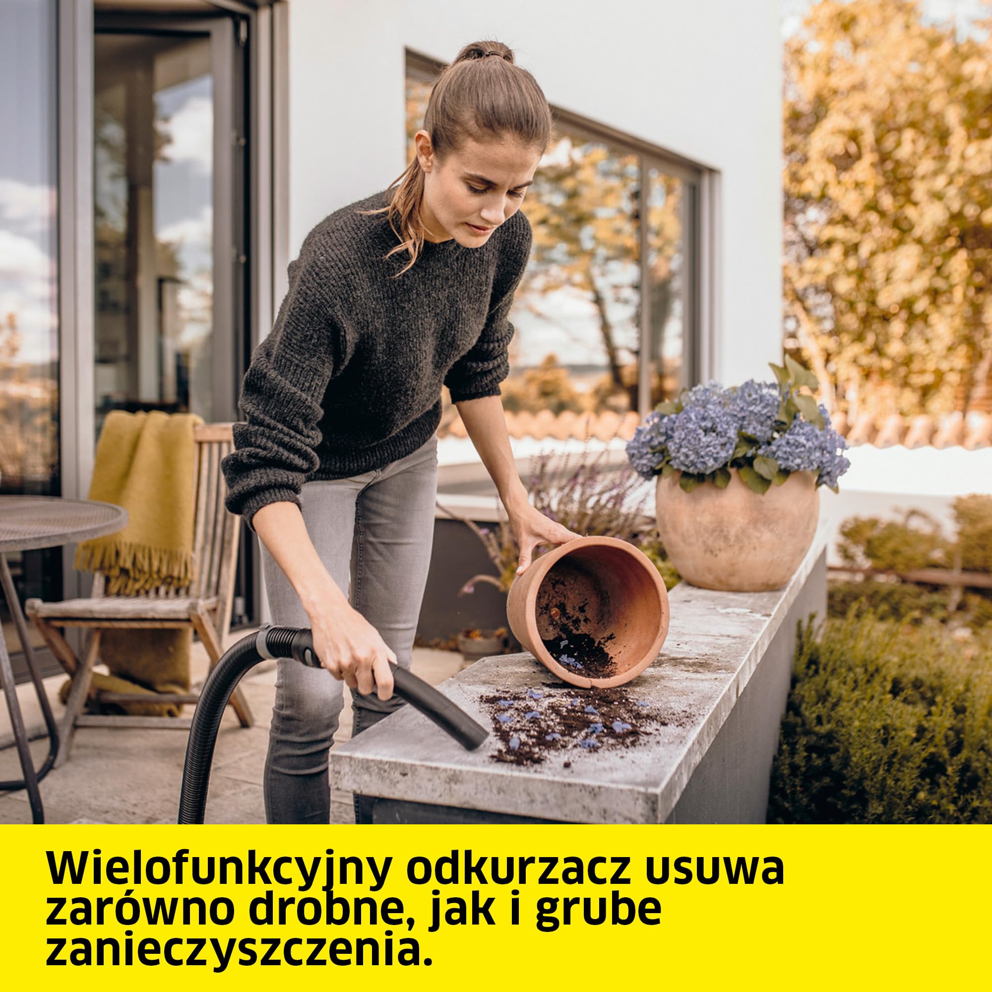 Kärcher odkurzacz uniwersalny WD 3 P V-19/4/20, 1000 W, plastikowy zbiornik, wąż ssący, filtr kartridżowy, fizelinowa torebka filtracyjna, ssawka podłogowa i szczelinowa, adapter do elektronarzędzi