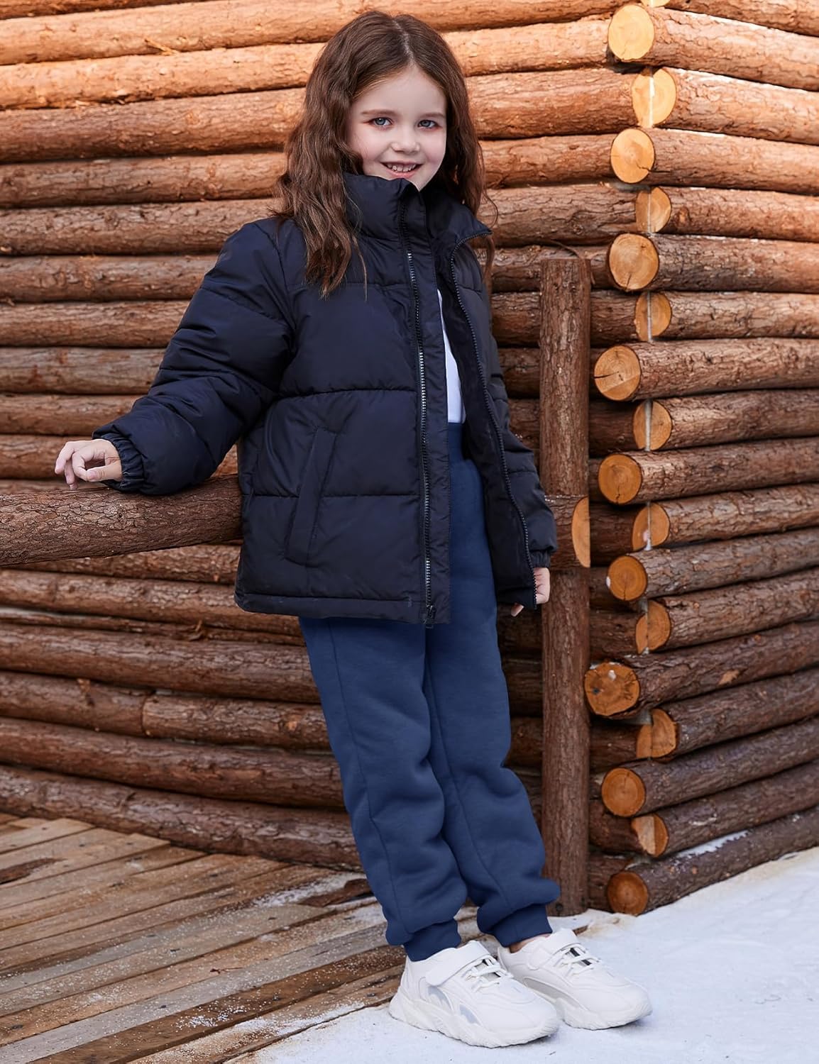 Flygo Girls Boys Fleece Joggers Sweatpants Sherpa Lined Winter Warm Elastic Waist Jogger Pants with Pockets - Image 2