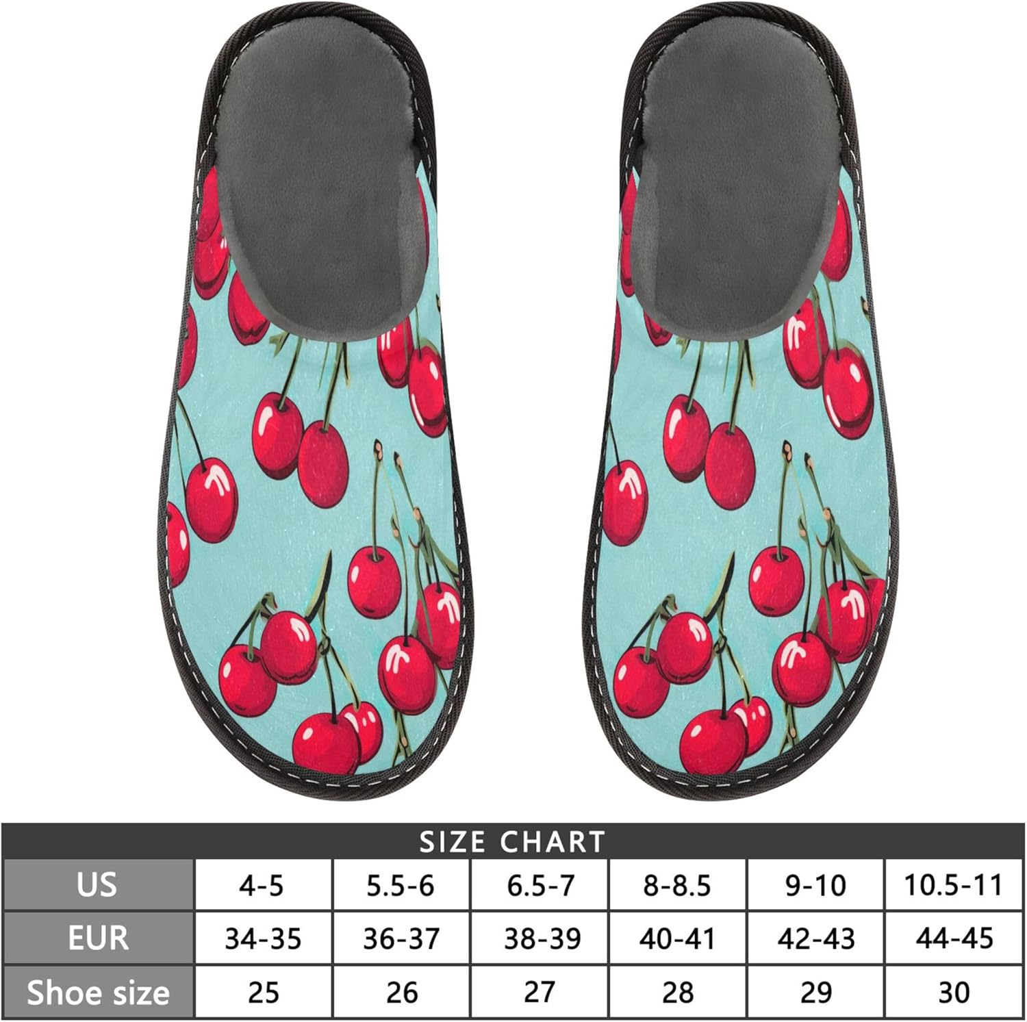 Cherry Fruit House Slippers – Cozy Fuzzy Slippers for Guests, Washable & Disposable, Perfect for Shoeless Home, Spa & Hotel Use A110277