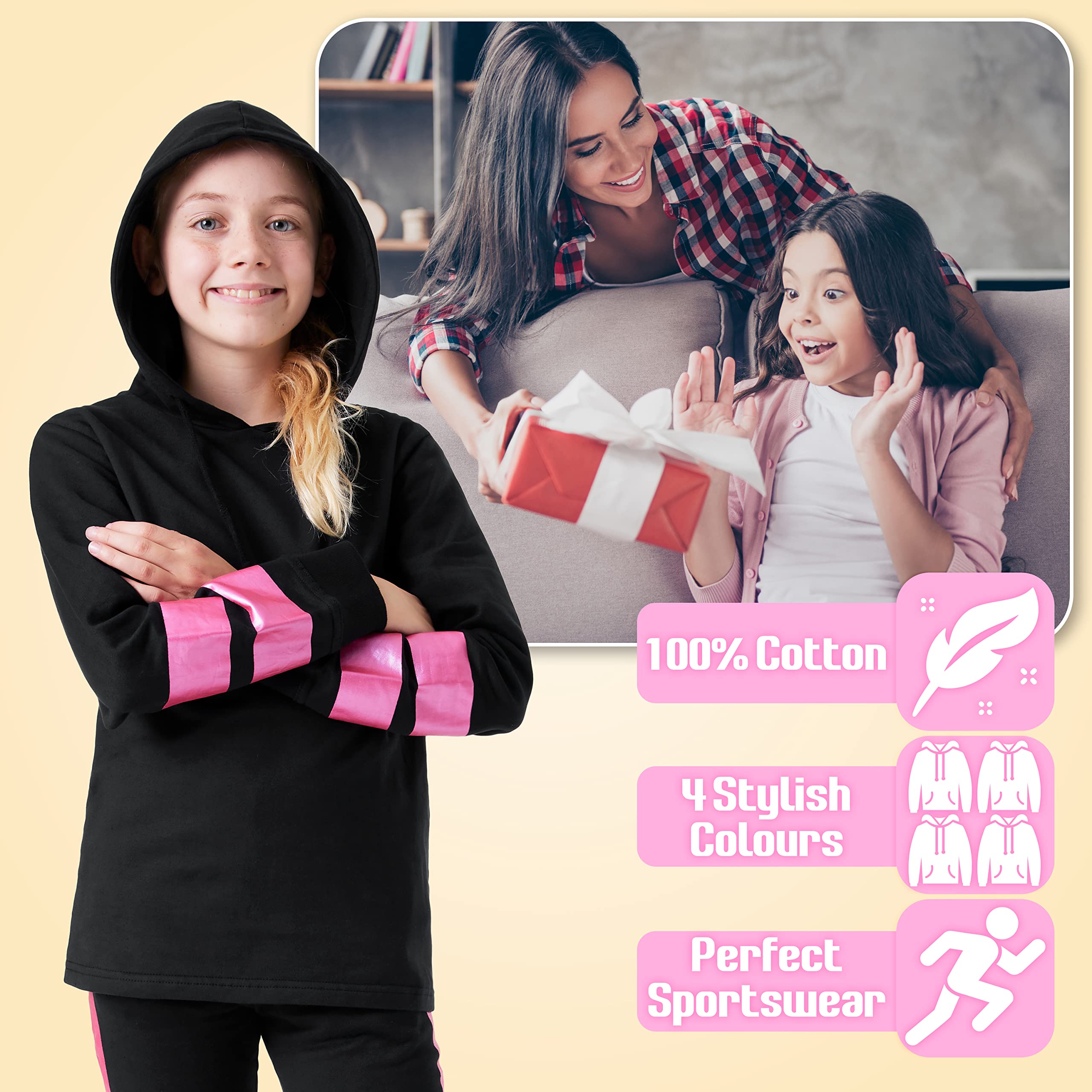 CityComfort Jogging Enfant Fille - Ensemble de Survêtement Fille 4-14 Ans