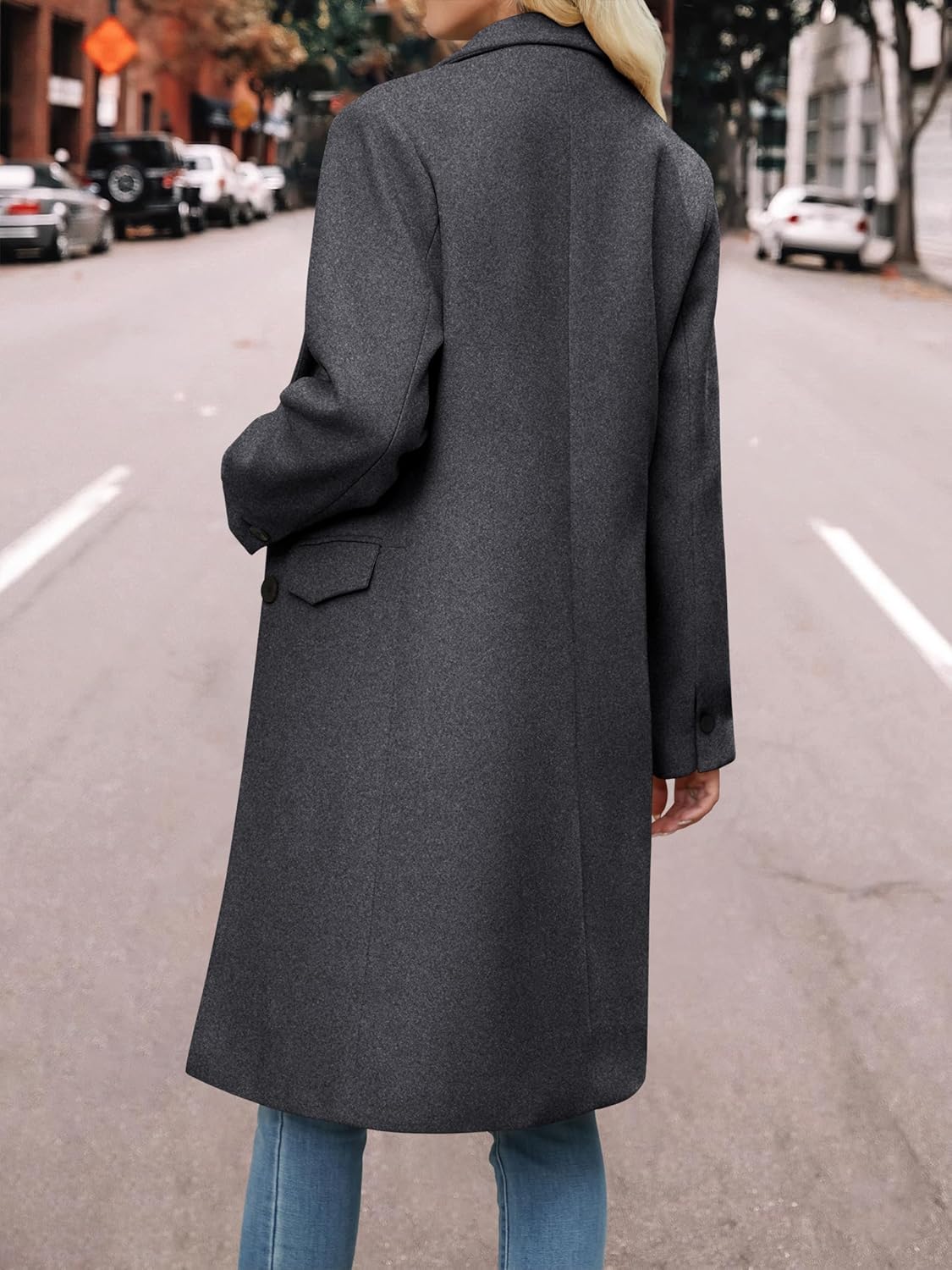 ANRABESS Womens Peacoat Notched Lapel Collar Single-Breasted Trench Coats Loose Casual Long Jacket 2025 Fall Winter Outerwear - Image 6