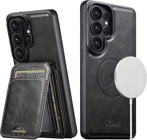 Miniatura 50 de PASNEW para iPhone 17 Estuche, Compatible con Carga Inalámbrica Magsafe Soporte para Tarjetas Cartera de Cuero Protección Magnética A Prueba de