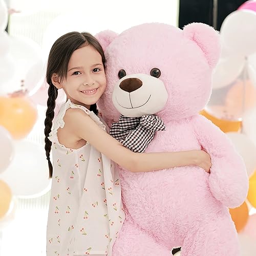 Miniatura 20 de Poutmac Oso de peluche grande de 4 pies suave y gigante para novia, mujeres, niños, para San Valentín, Navidad, cumpleaños