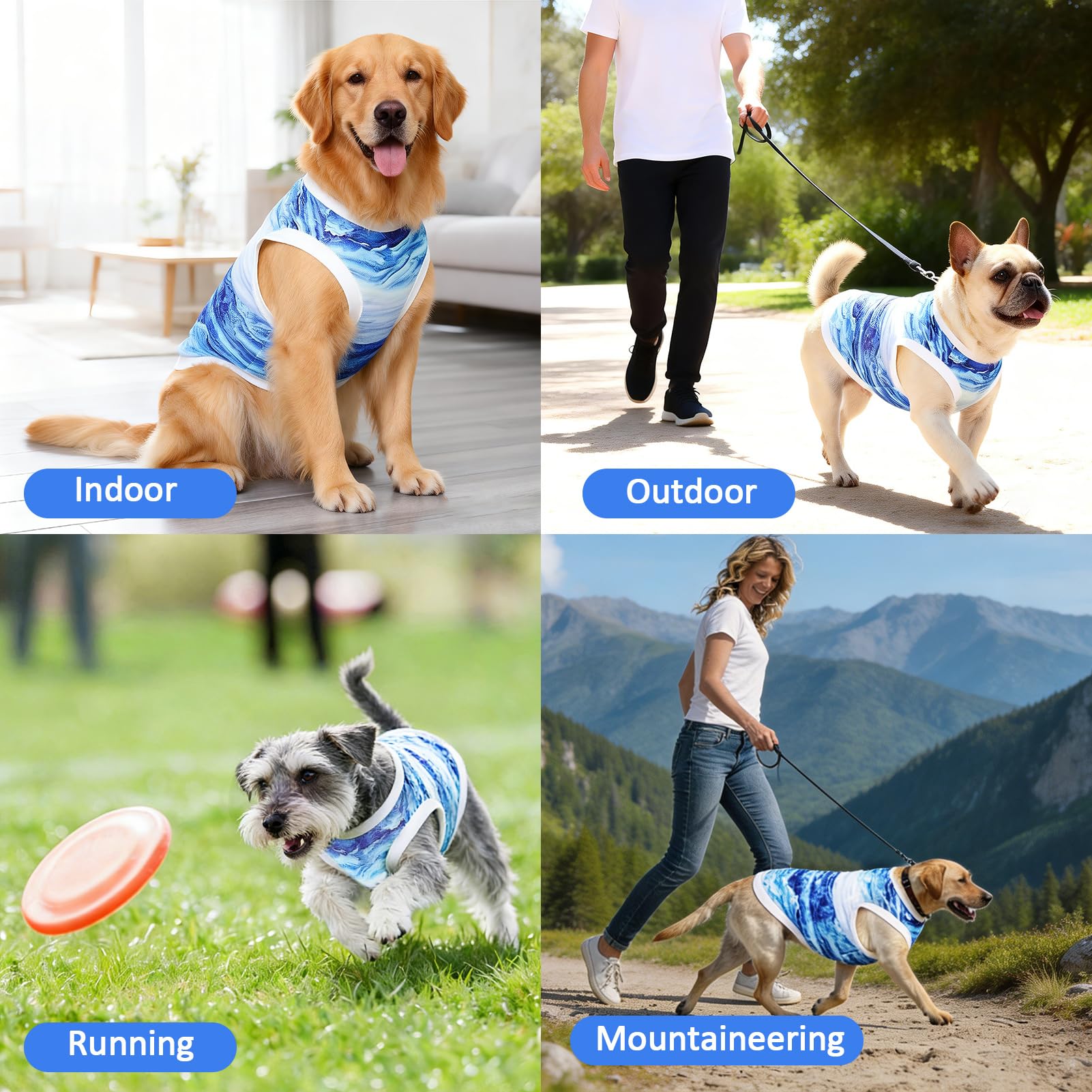 Gilet Rafraichissant Chien, Gilet Rafraîchissant pour Chien en Été, Manteau Rafraichissant pour Chien, Respirante et Légere, Veste de Refroidissement pour Chien de Taille Petits et Moyens