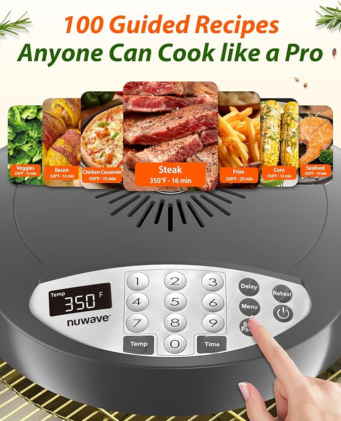 Horno de Mesa Nuwave Pro Plus 2 Cool Gray, Freidora de Aire, miniatura 5