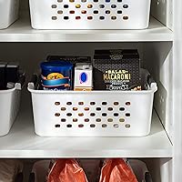 Vista 7 de IRIS USA Plastic Basket, 4-Pack, Medium, Shelves Storage Basket for Organizing Pantry, Office, Craft Room, Cabinet, Bedroom, Closet, Laundry Room