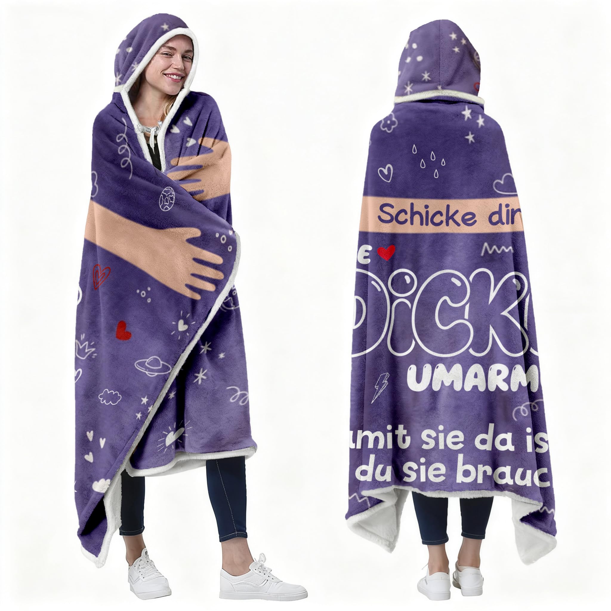 Geschenk für Frauen, Umarmung Decke mit ärmeln Geburtstagsgeschenk für Frauen, Beste Freundin Geschenke, Geschenk für Beste Freundin Schwester Mama Oma zum Weihnachten Geburtstag