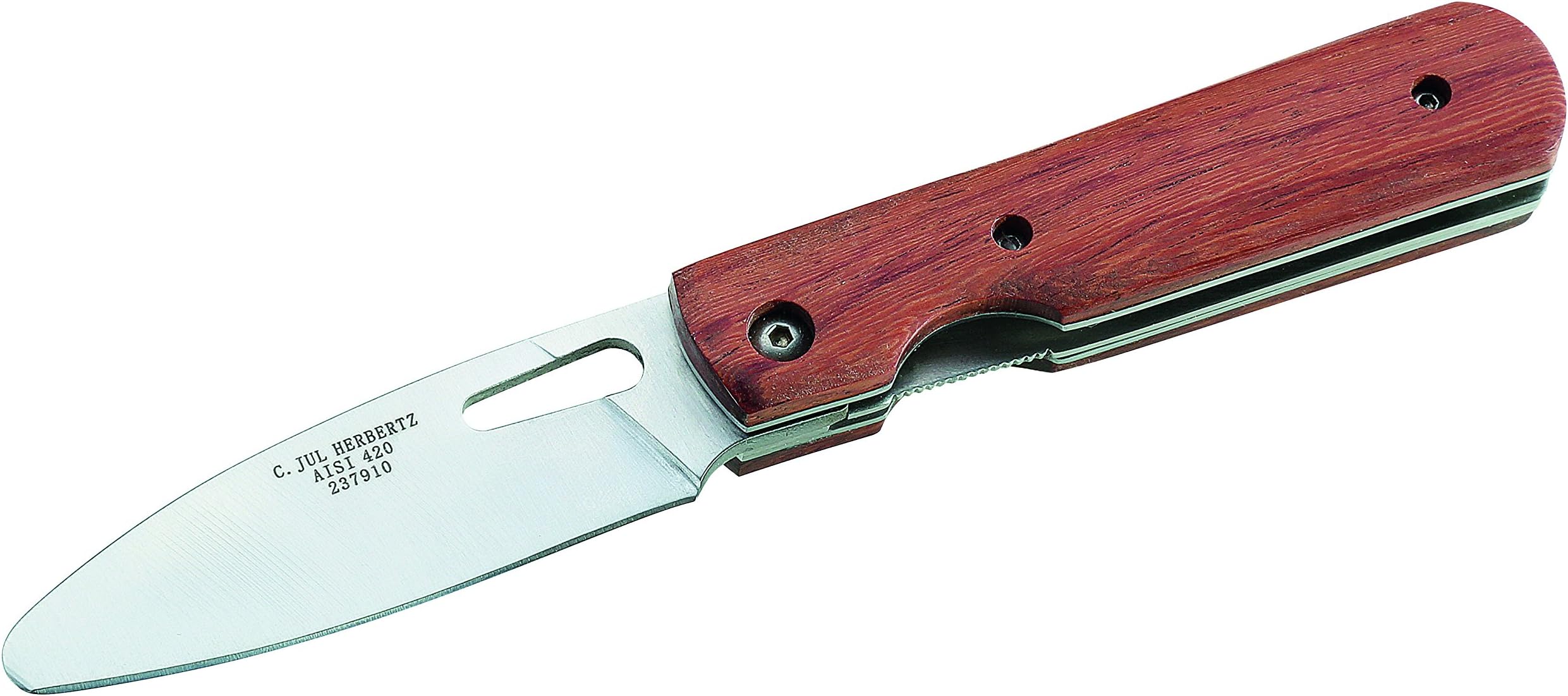 Childrens Knife, Cocobolo-Wood-Handle, Rounded Tip, AISI 4120
