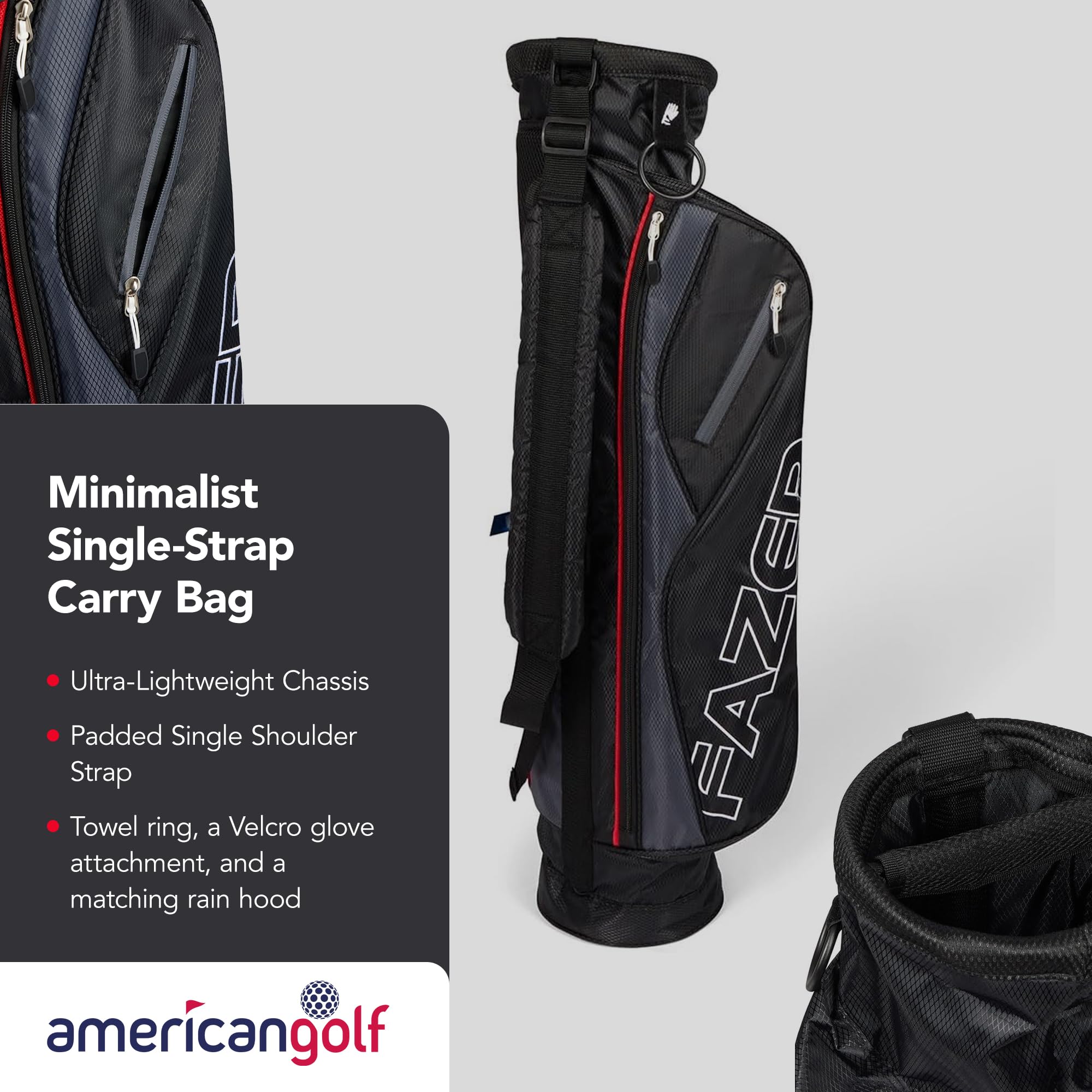Fazer CTRX - Juego de palos de golf para principiantes, kit completo con conductor, 7 hierros, cuña de lanzamiento y putter, bolsa de soporte y fundas para la cabeza, juego de palos de golf ideal para