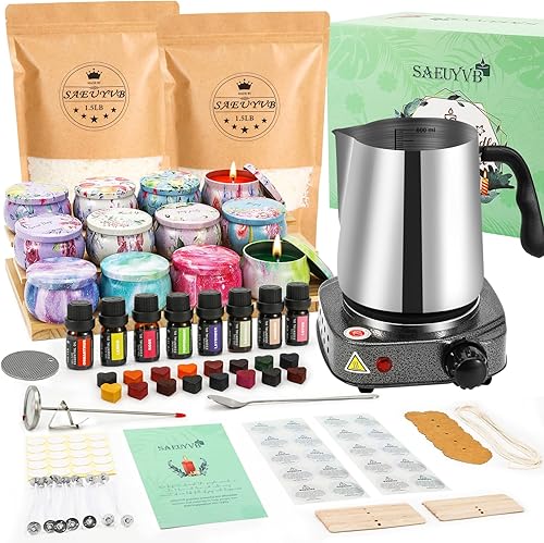 Miniatura 1 de SAEUYVB Kit completo de fabricación de velas, kit de fabricación de velas para adultos, kit de velas, kit de fabricación de velas de soja para
