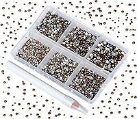 Vista 102 de 2880 diamantes de imitación para arte de uñas, sin termofijación, fijación con pegamento, cristales redondos de vidrio con base plana para hacer