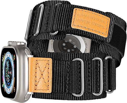 Correa ancha de nailon compatible con Apple Watch Band de 1.929 in 1.772 in 1.732 in 1.654 in, pulsera deportiva transpirable para exteriores con 3