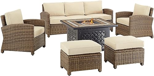 Crosley Furniture Bradenton 6-Piece Wicker Outdoor Sofa Patio Furniture Set