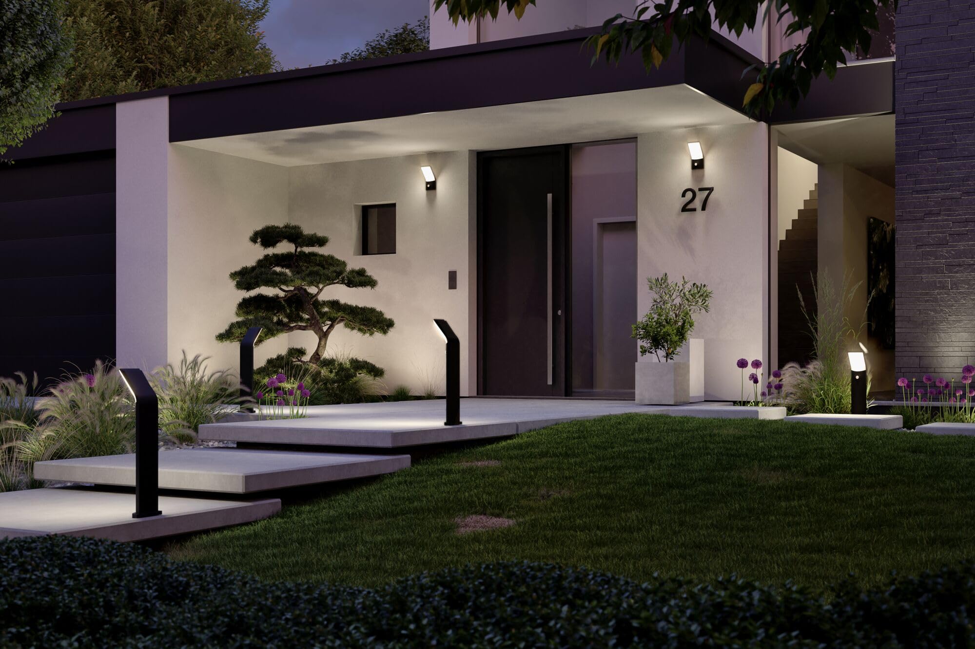 Paulmann 94402 Aplique LED de exterior Adya IP44 120x128mm 3000K 10W 1200lm 230V aluminio antracita iluminación exterior aluminio