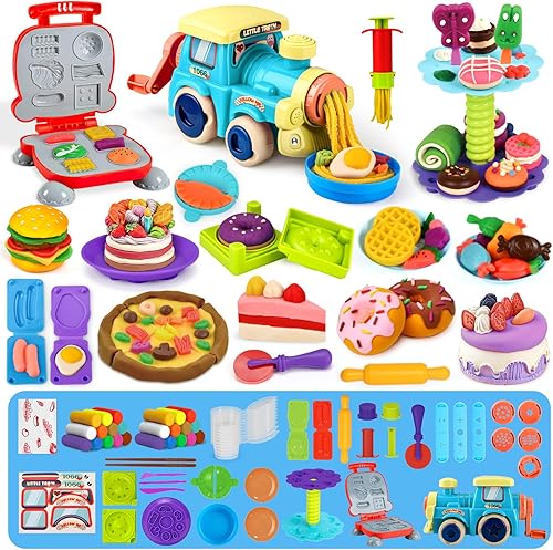 Miniatura 11 de 75 PCS Juegos de Masa 4 en 1 para Niños de 3-4-8 Años, Kit de Herramientas de Masa para Manualidades de Arte, Juego de Helados Máquina para Hacer