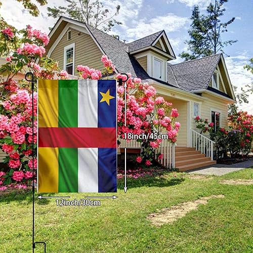 Miniatura 2 de Bandera de la República Centroafricana para jardín, bandera de doble cara para decoración al aire libre, 12.5 x 18 pulgadas, banderas de jardín de
