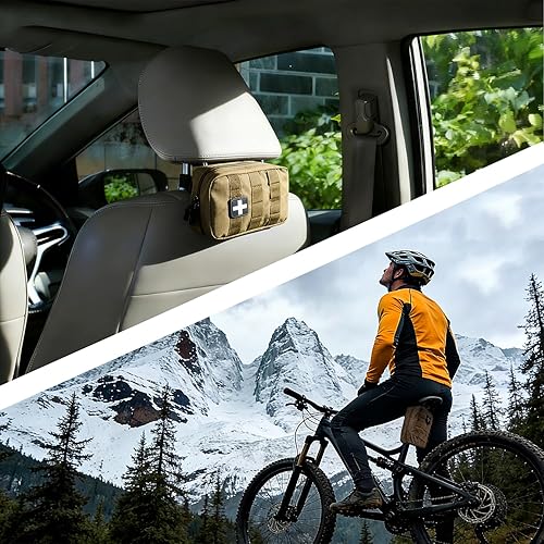 Miniatura 6 de Bolso Molle, Carlebben, de primeros auxilios de emergencia, con útiles bolsillos elásticos, Marrón, talla única