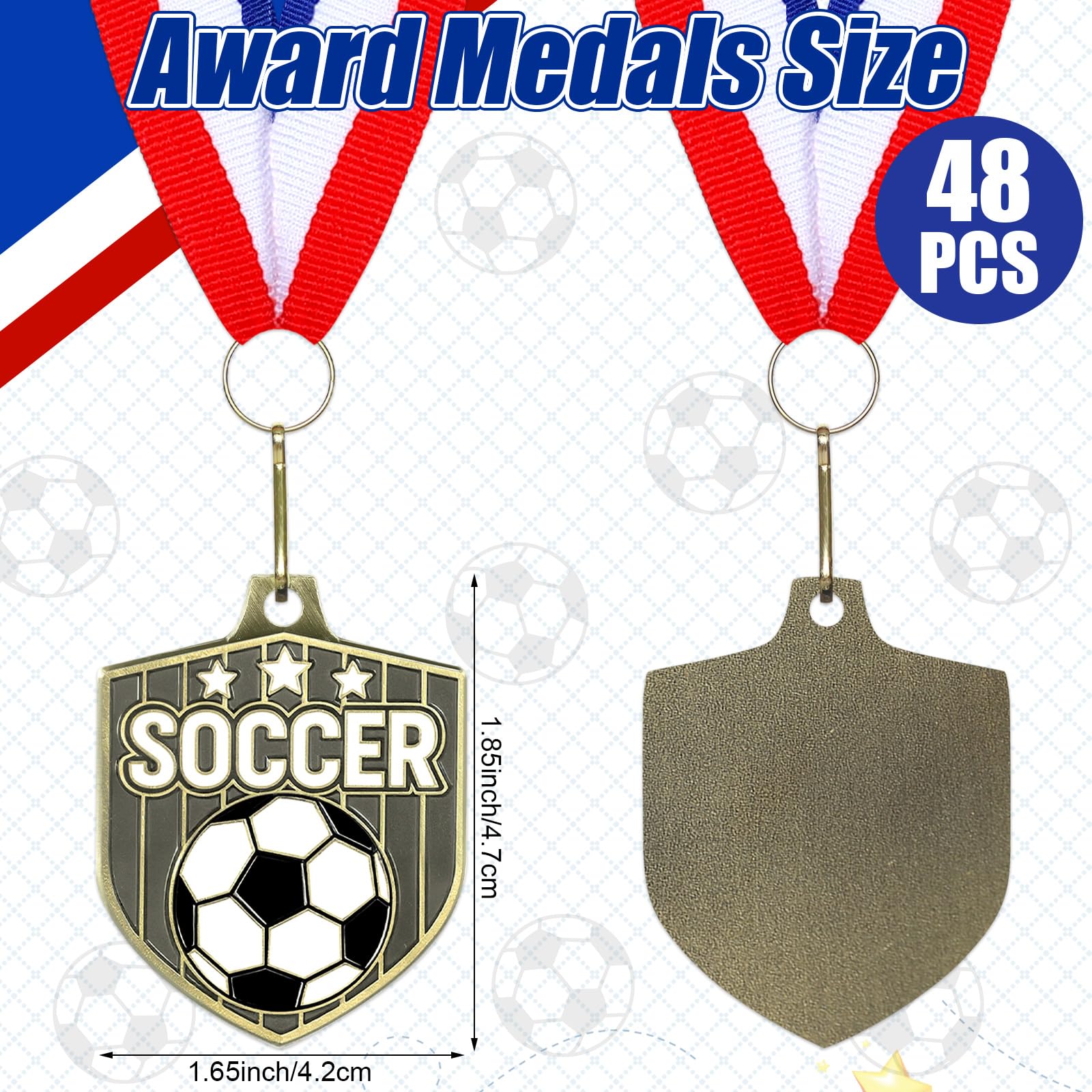 Tondiamo 24/48 Stück Auszeichnungsmedaillen mit Halsbändern, 5,1 cm Gewinner, Preis, Geschenk für Sport-Motto-Party, Gastgeschenke, Team-Turniere, Schulspiel