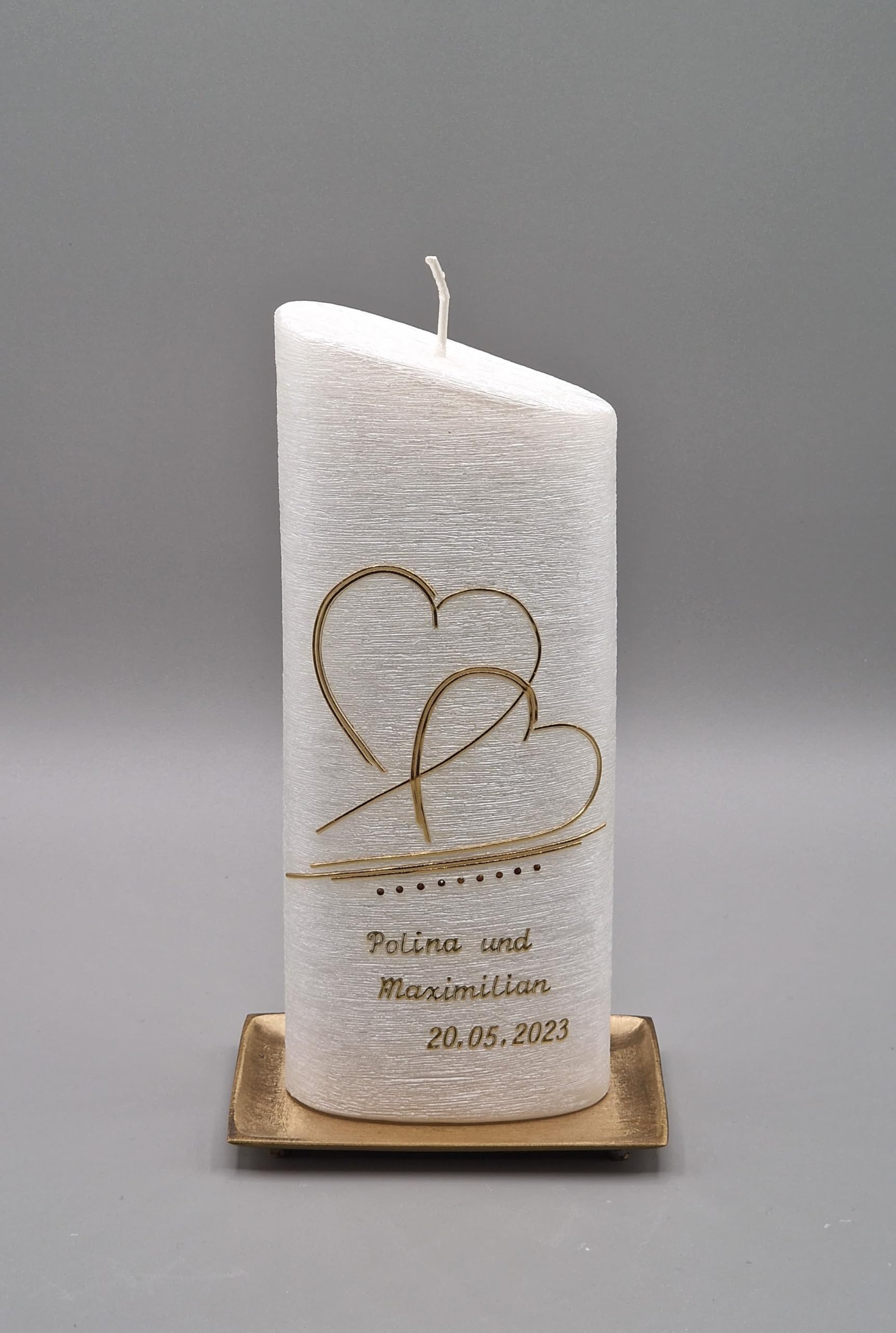 SEHR EDLE HOCHZEITSKERZE/BRAUTKERZE - in Sonderform ; inkl. Beschriftung ! EH-31
